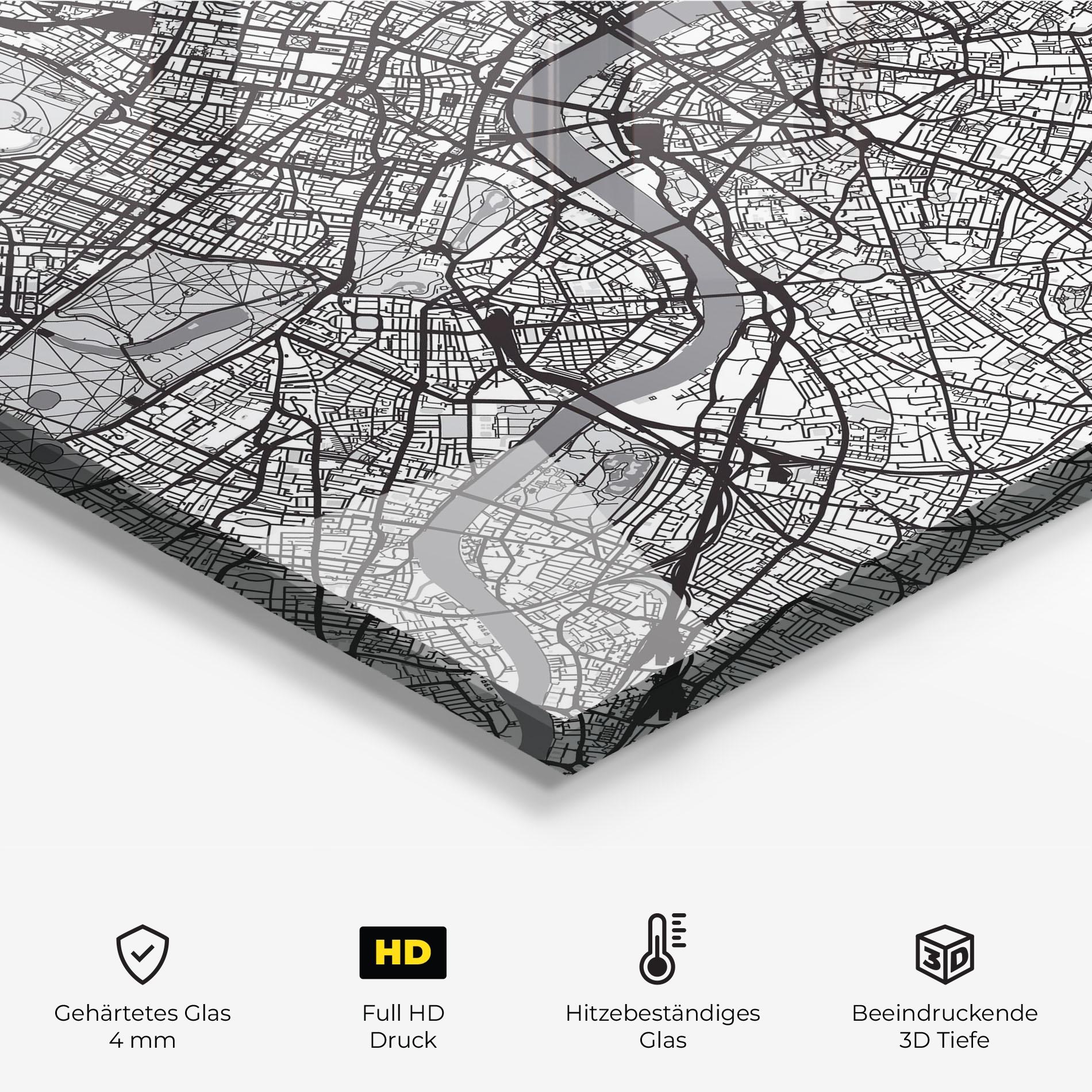 Küchenrückwand Glas City Map mockup 2