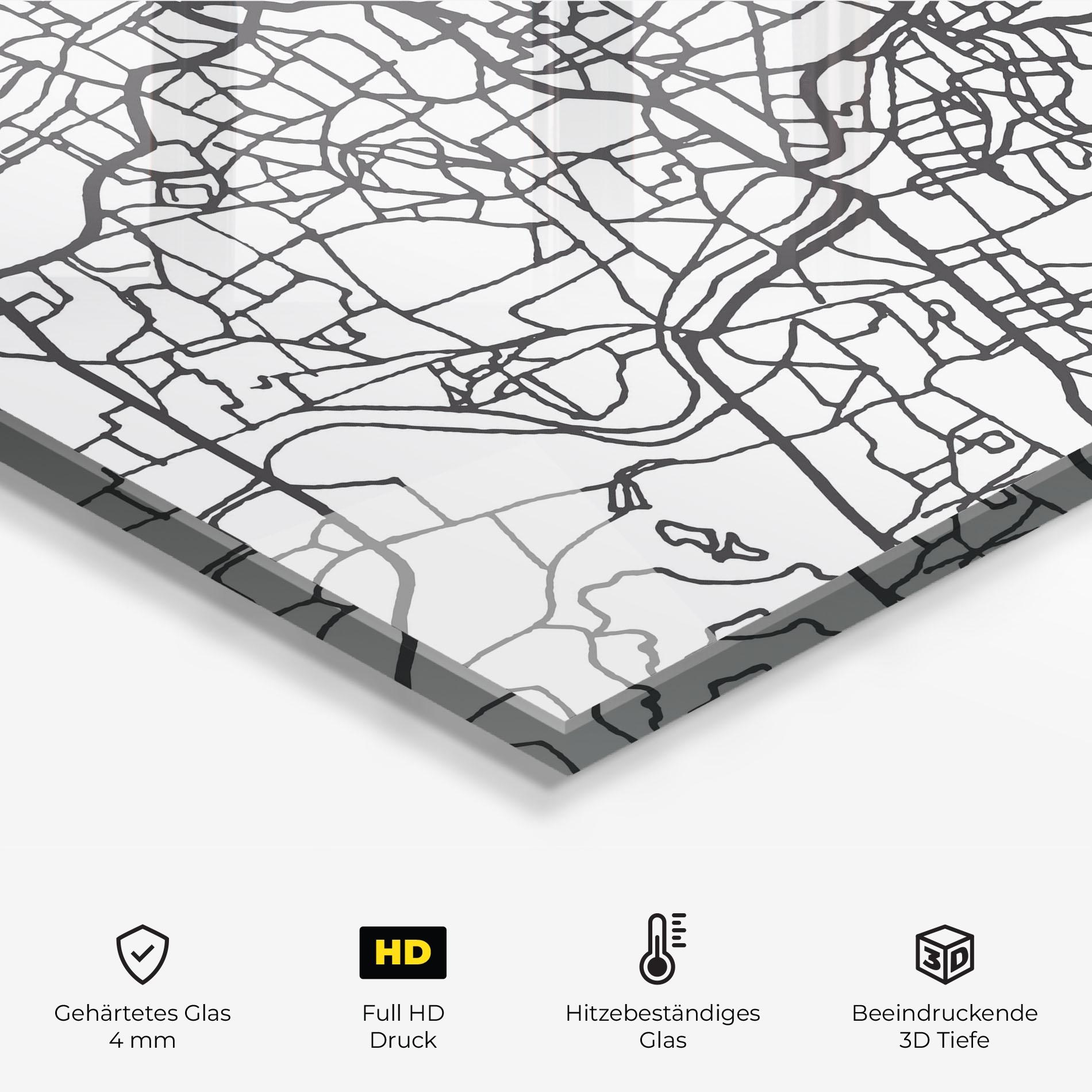Küchenrückwand Glas Hyderabad Map mockup 2