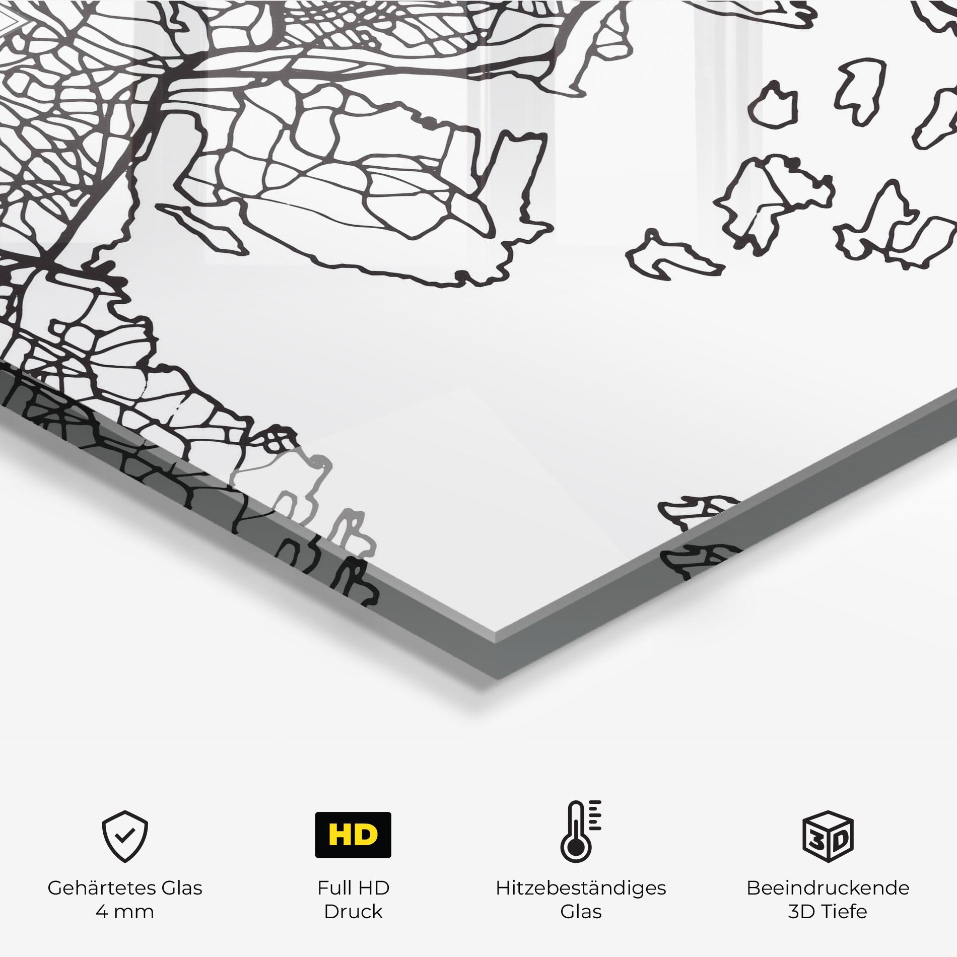 Küchenrückwand Glas Oslo Map mockup 2