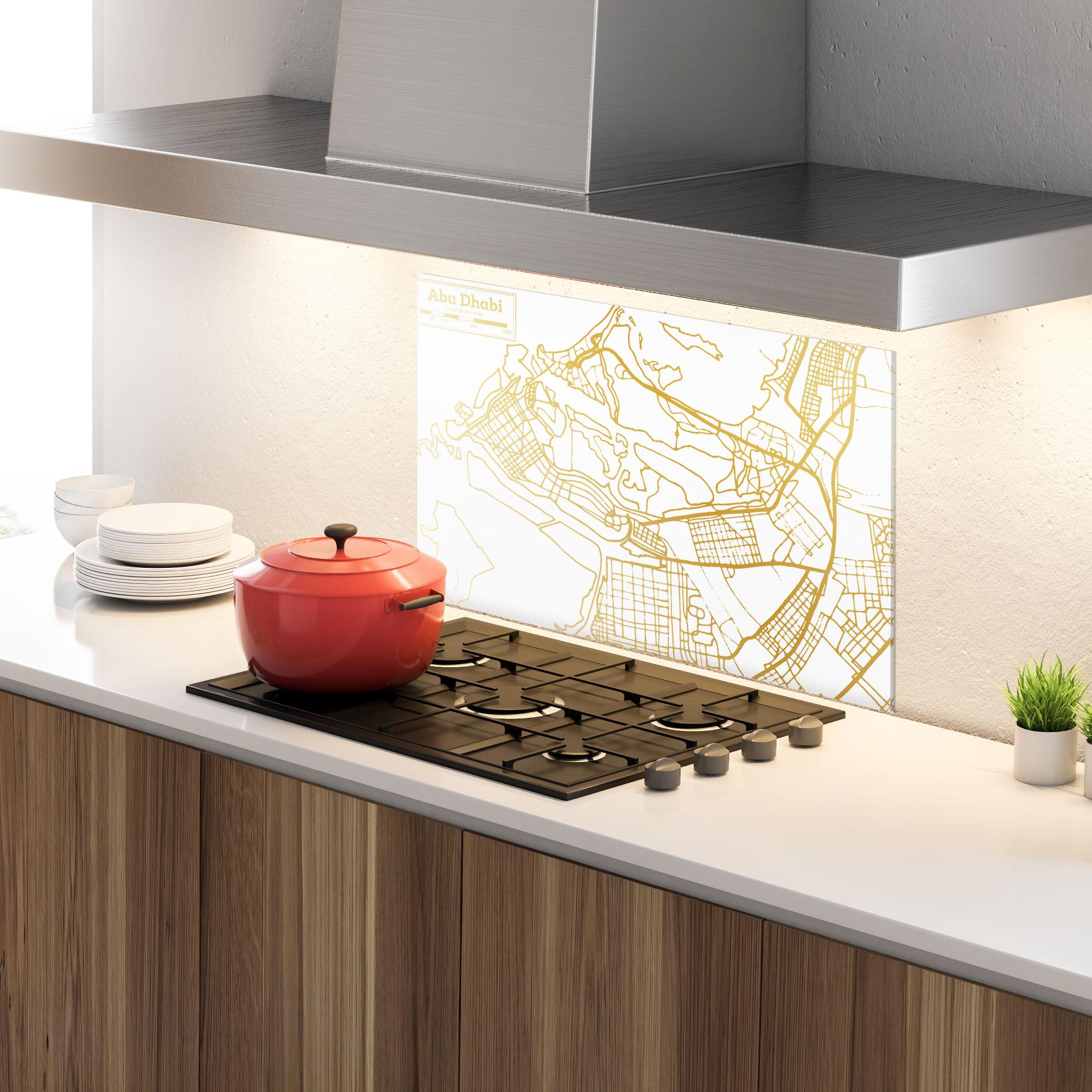 Küchenrückwand Glas Abu Dhabi Map mockup 4