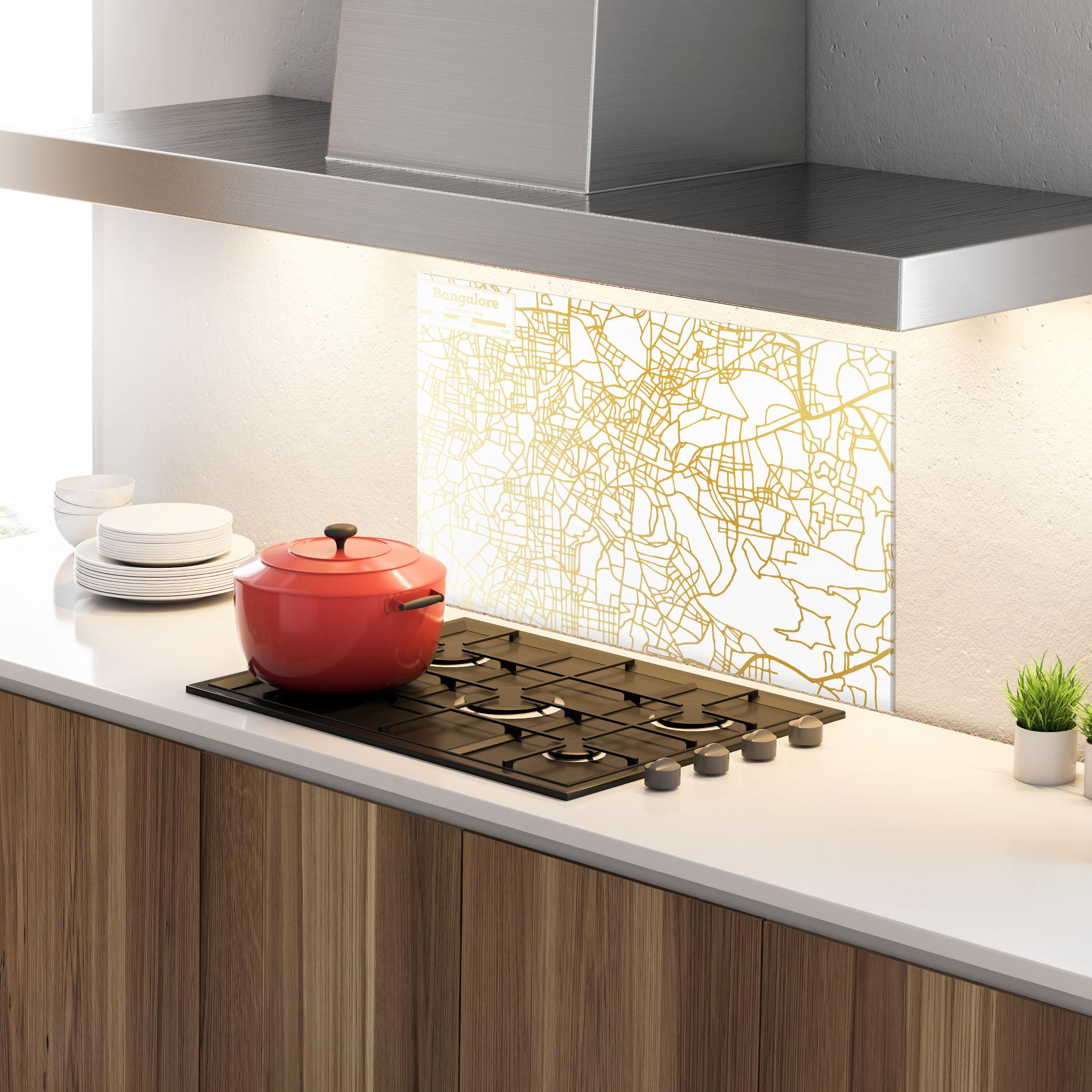 Küchenrückwand Glas Bangalore Map mockup 4