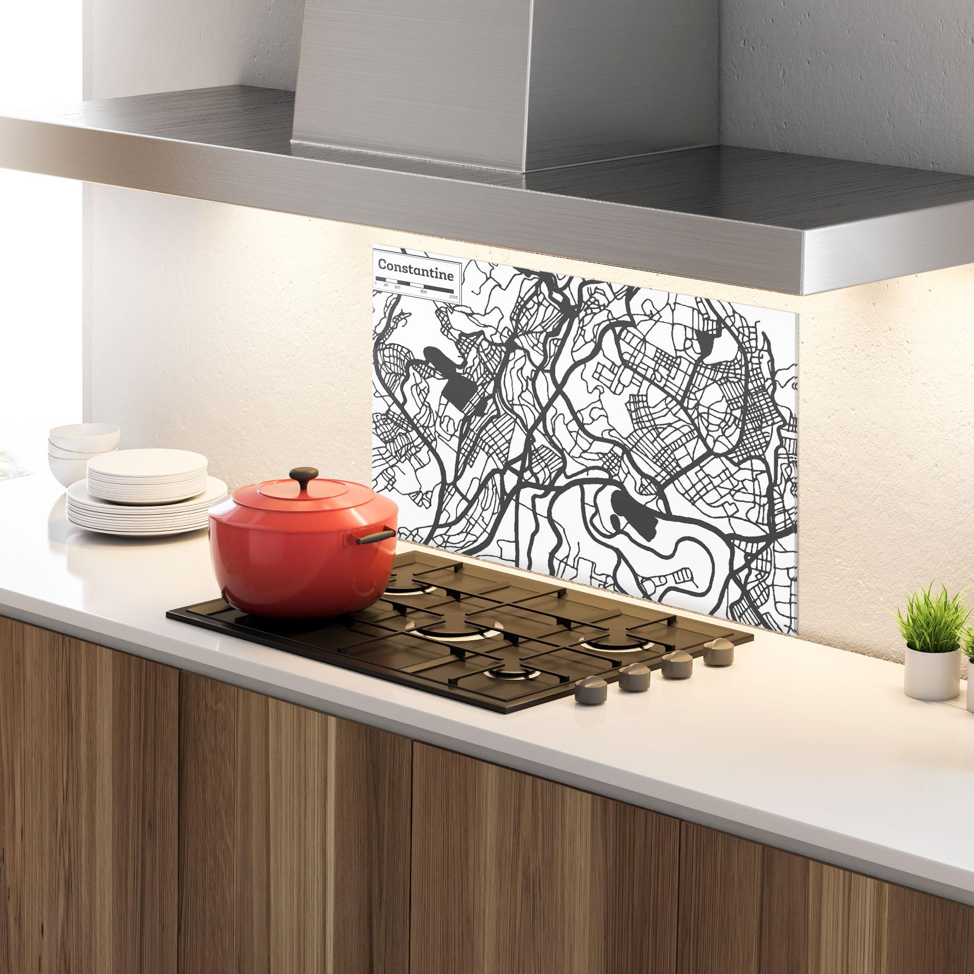 Küchenrückwand Glas Constantine Map mockup 4