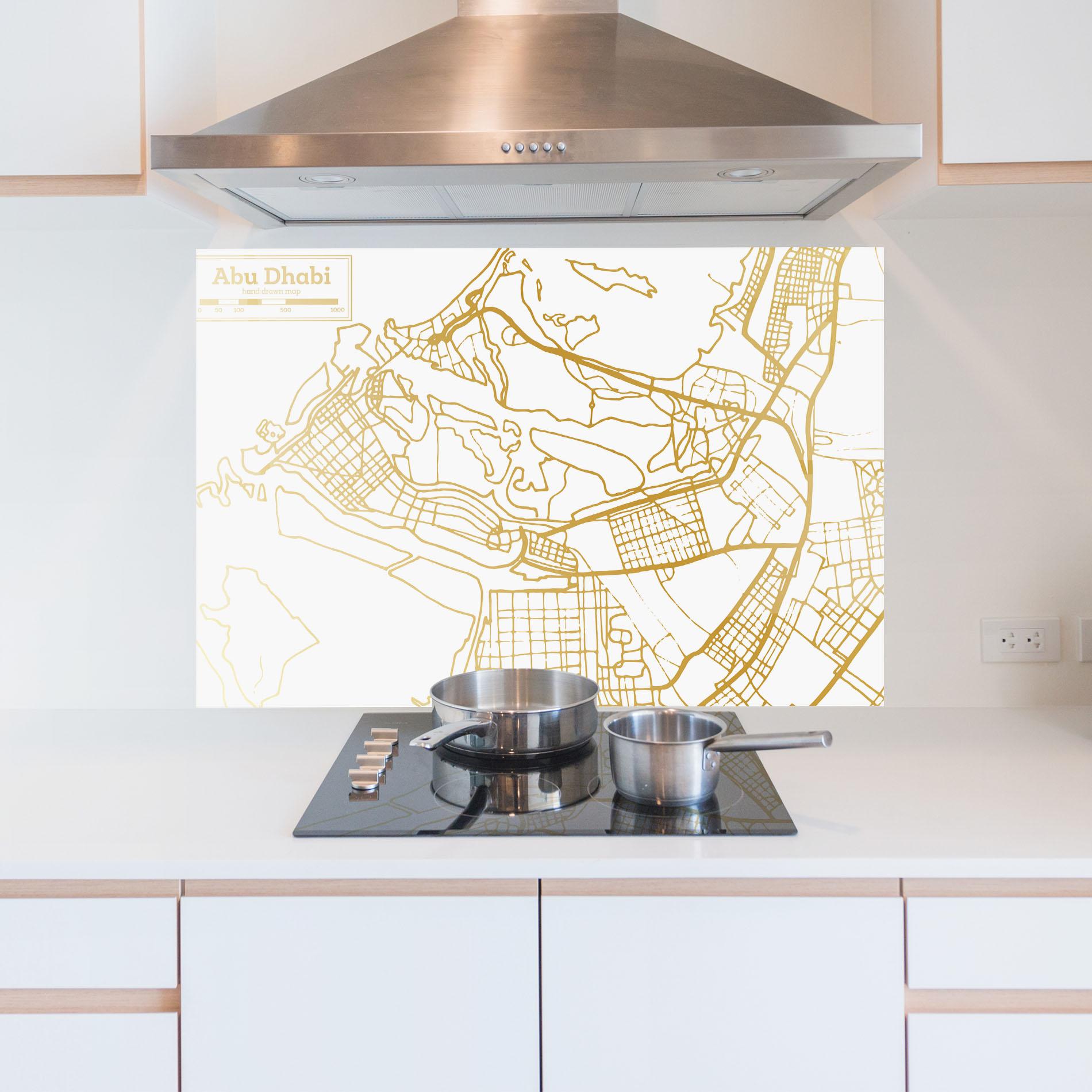 Küchenrückwand Glas Abu Dhabi Map mockup 5