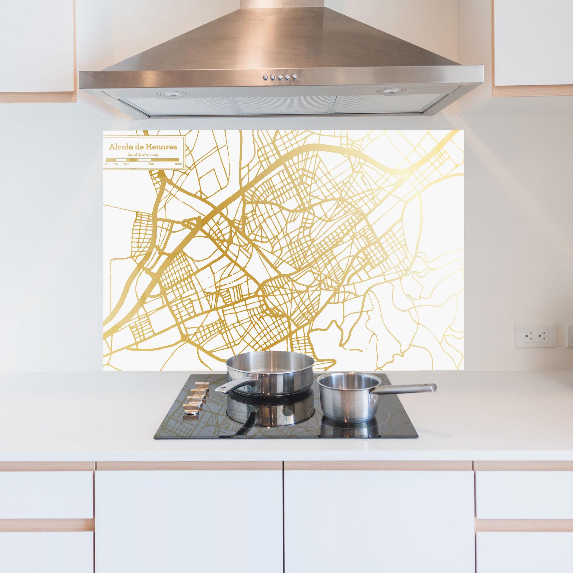 Küchenrückwand Glas Alcala De Henares Map mockup 5