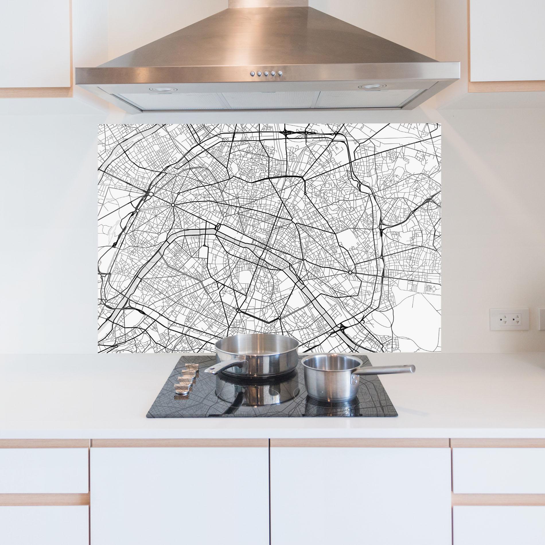 Küchenrückwand Glas City Black Line mockup 5