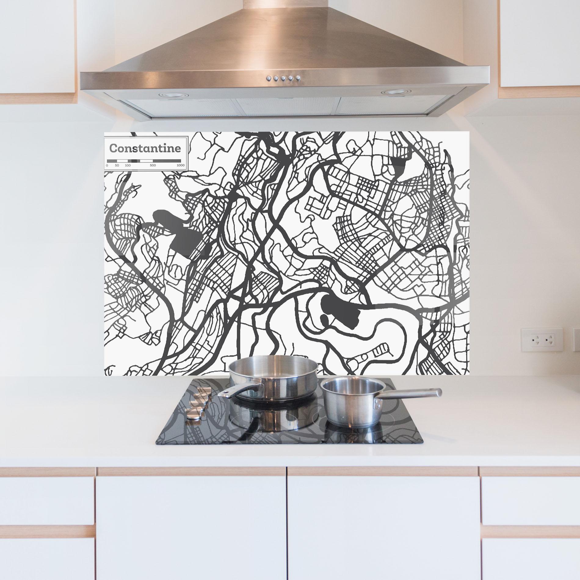 Küchenrückwand Glas Constantine Map mockup 5