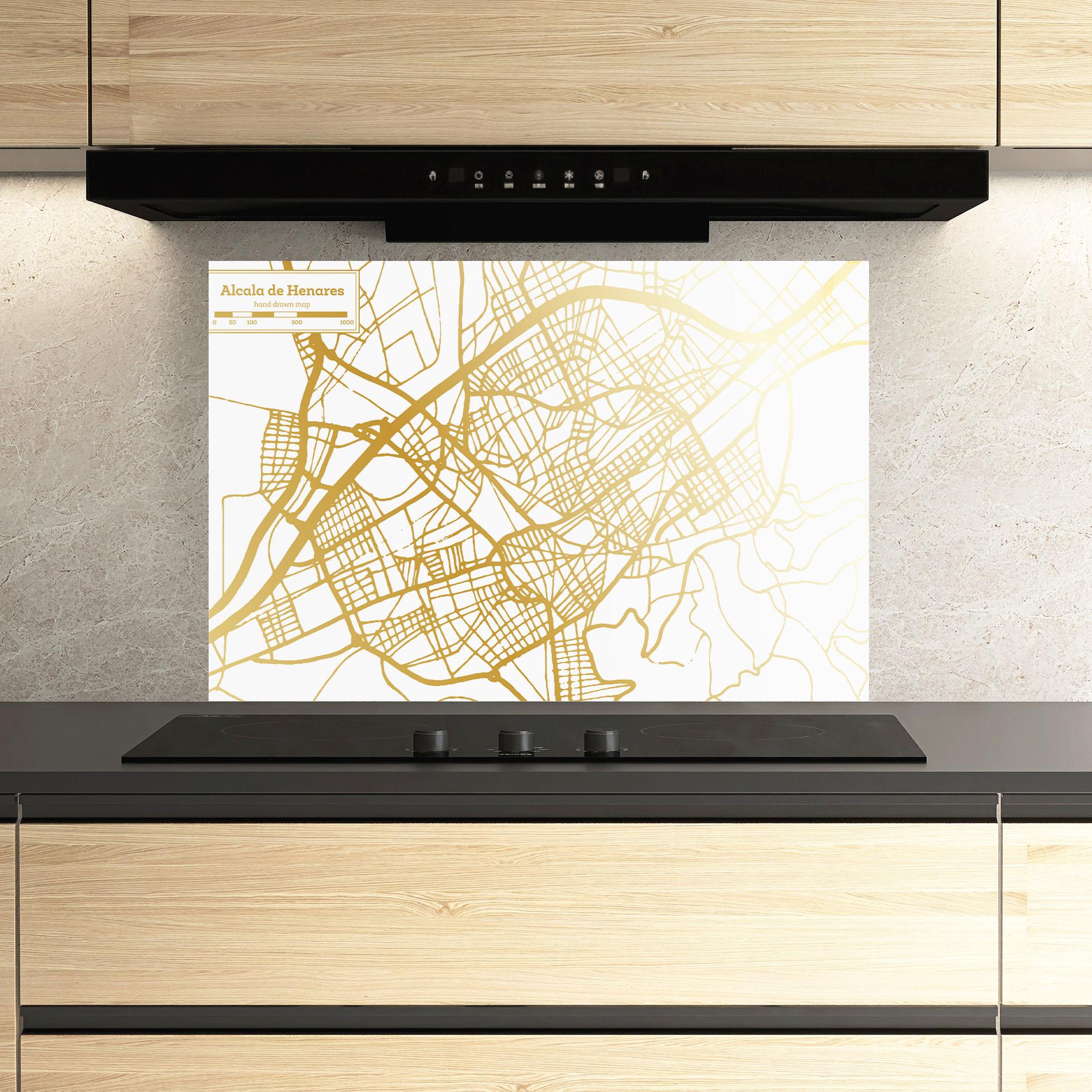 Küchenrückwand Glas Alcala De Henares Map mockup 3