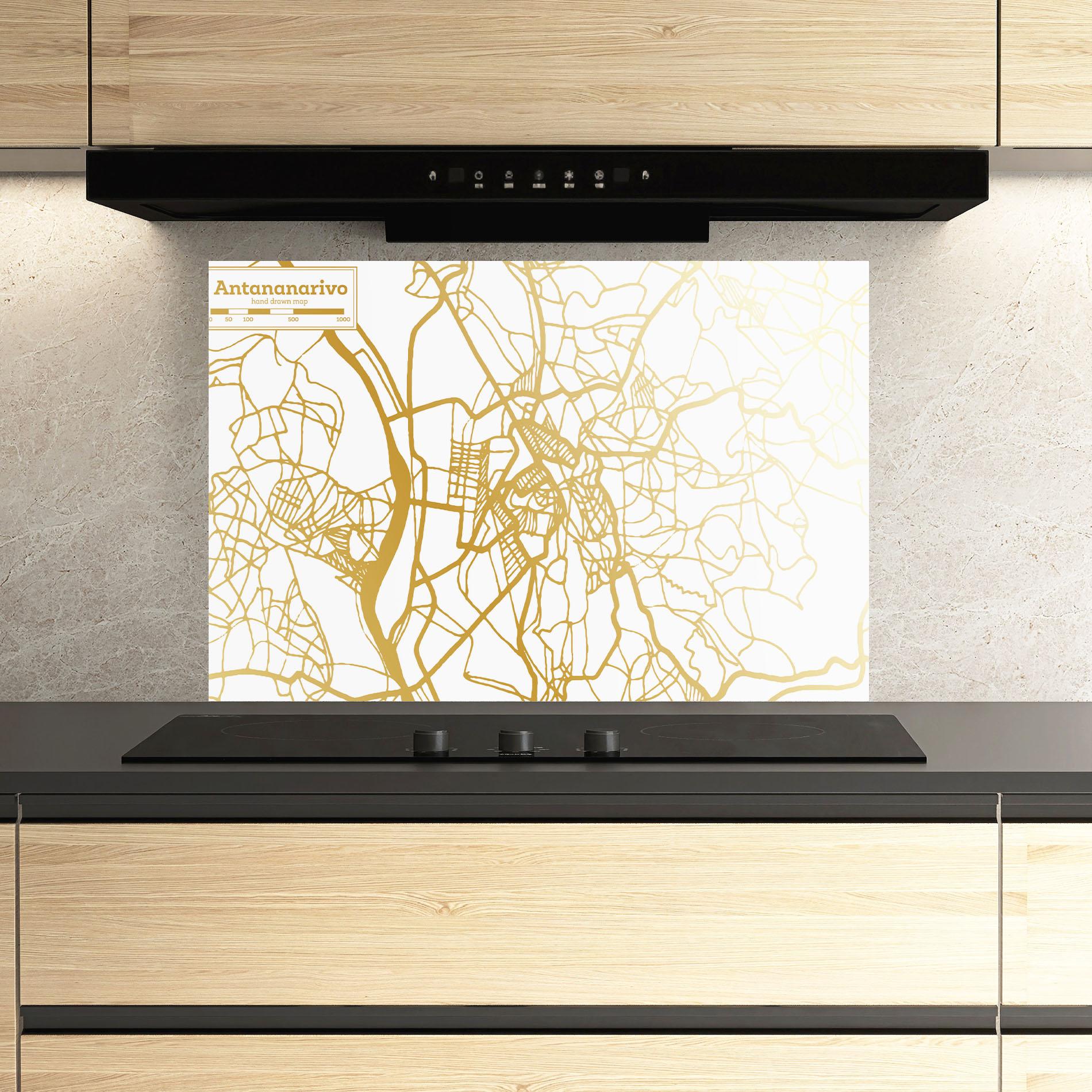Küchenrückwand Glas Antananarivo Map mockup 3
