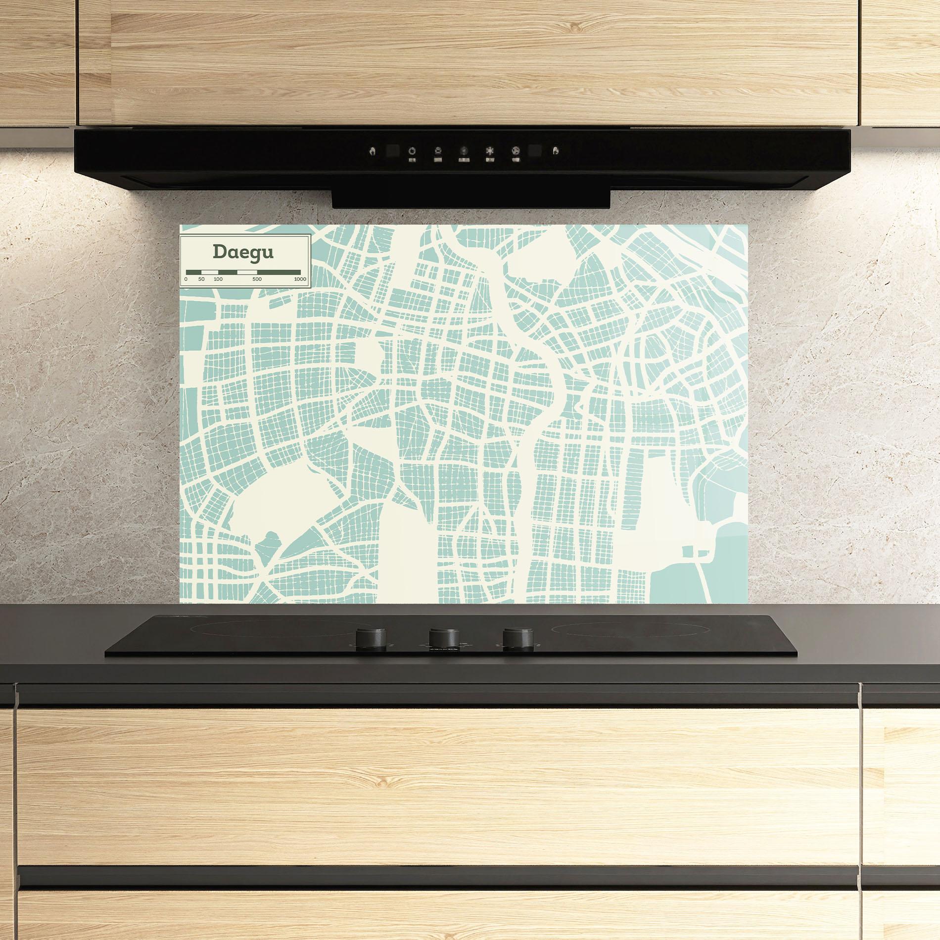 Küchenrückwand Glas Daegu Map mockup 3