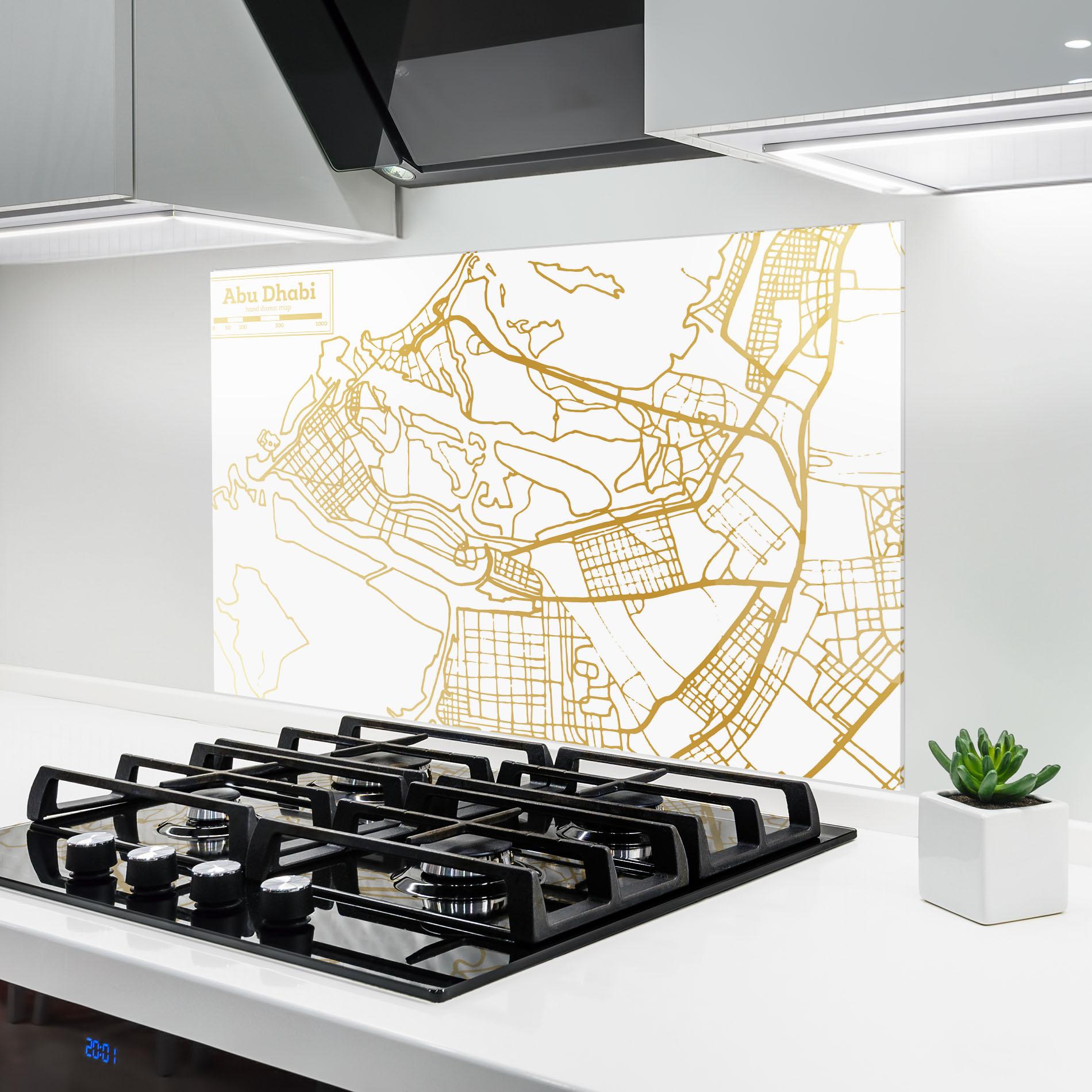 Küchenrückwand Glas Abu Dhabi Map mockup 6
