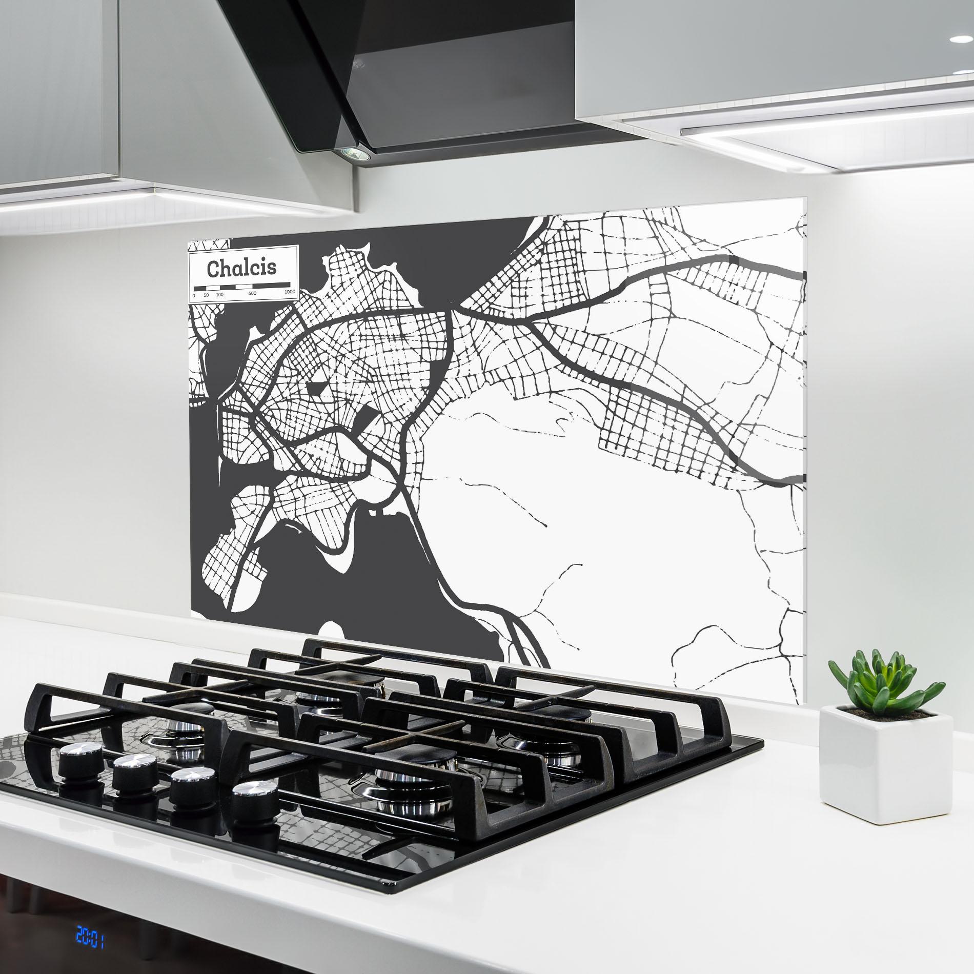 Küchenrückwand Glas Chalcis Map mockup 6
