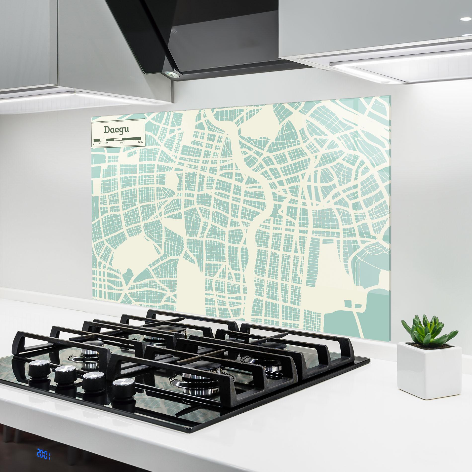 Küchenrückwand Glas Daegu Map mockup 6