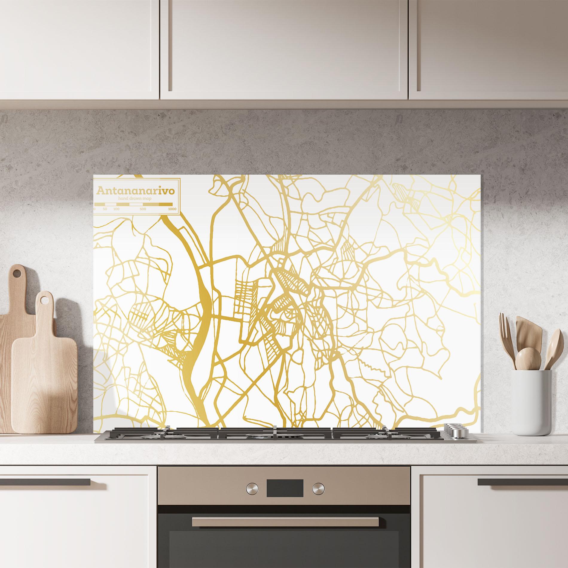 Küchenrückwand Glas Antananarivo Map mockup 7