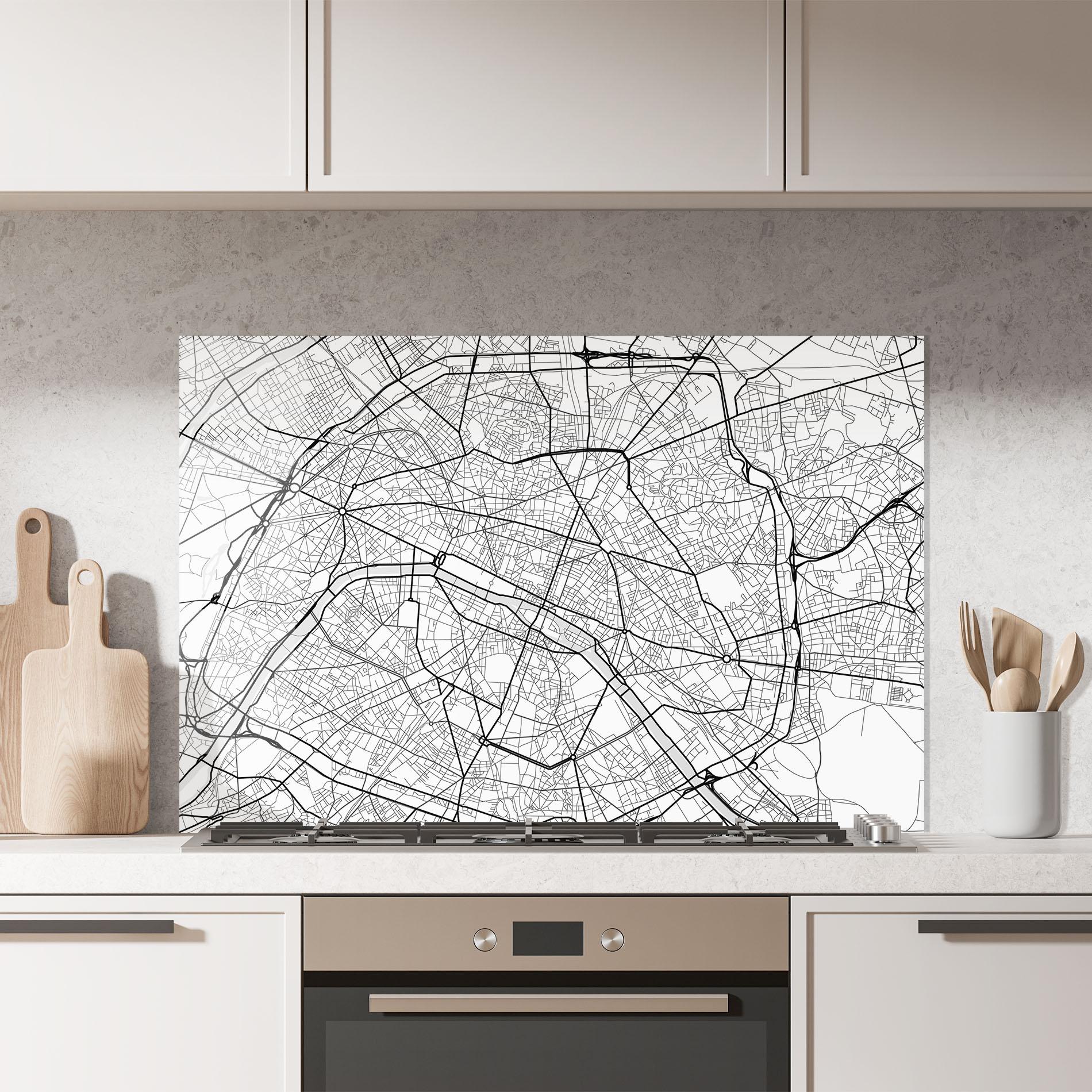 Küchenrückwand Glas City Black Line mockup 7