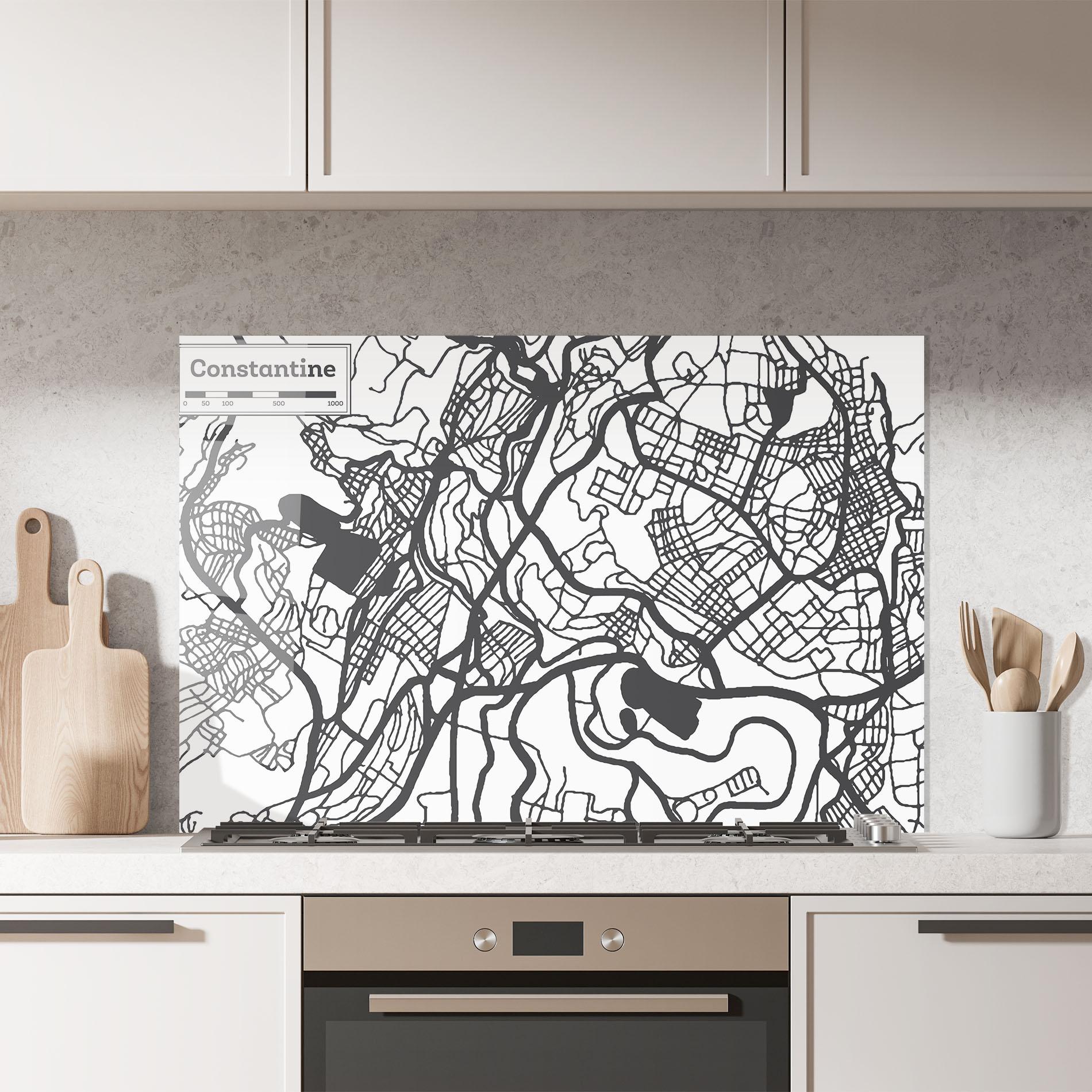 Küchenrückwand Glas Constantine Map mockup 7