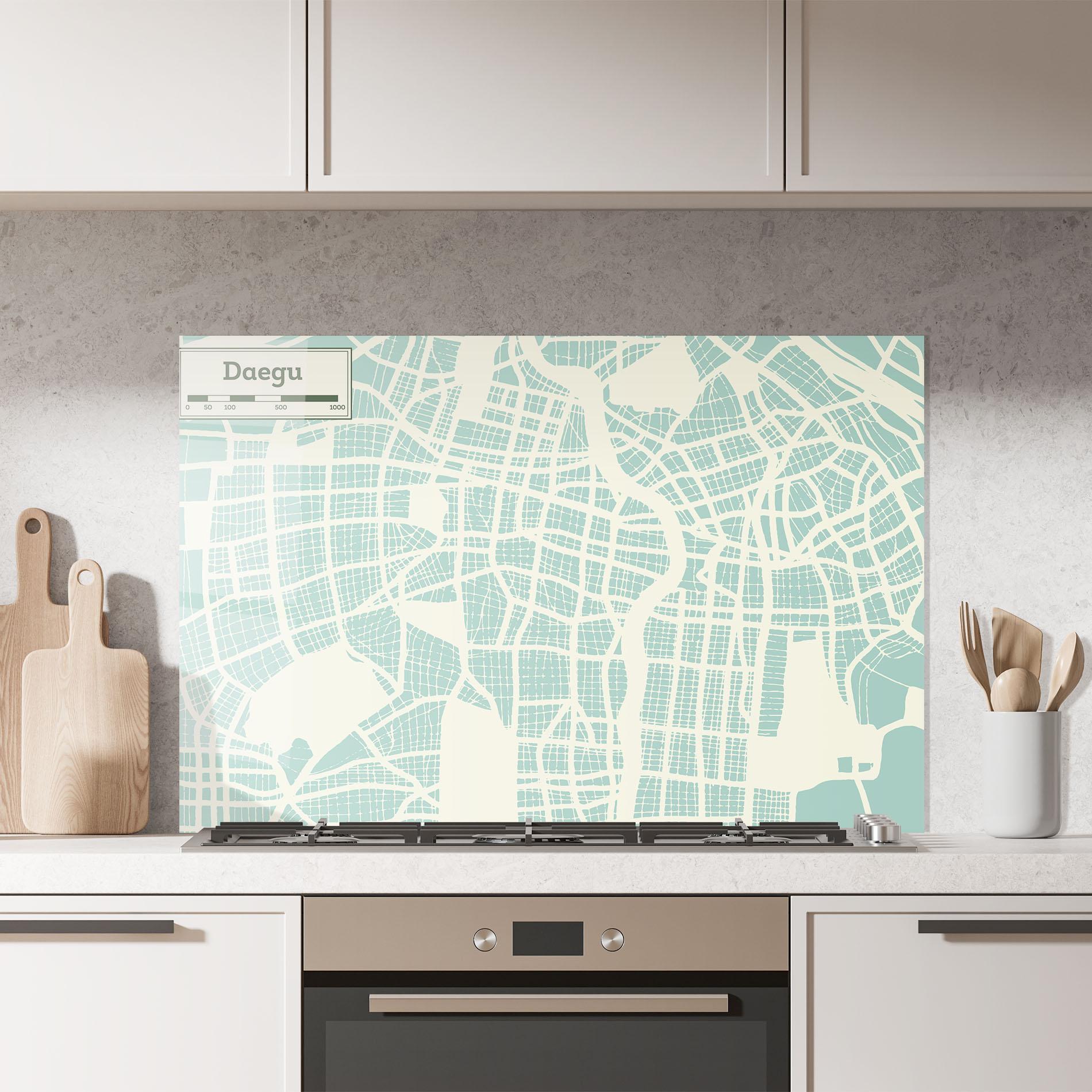 Küchenrückwand Glas Daegu Map mockup 7