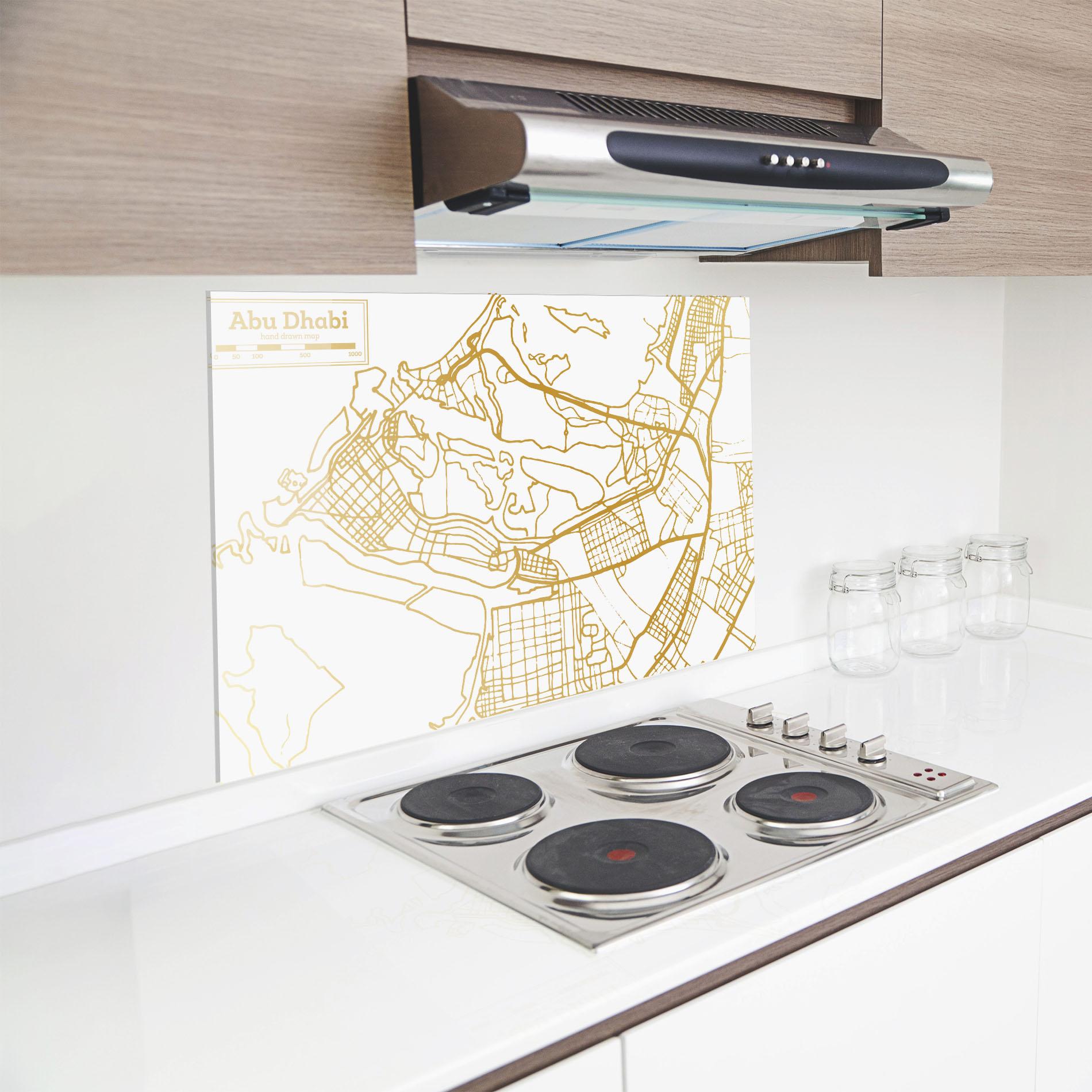 Küchenrückwand Glas Abu Dhabi Map mockup 8