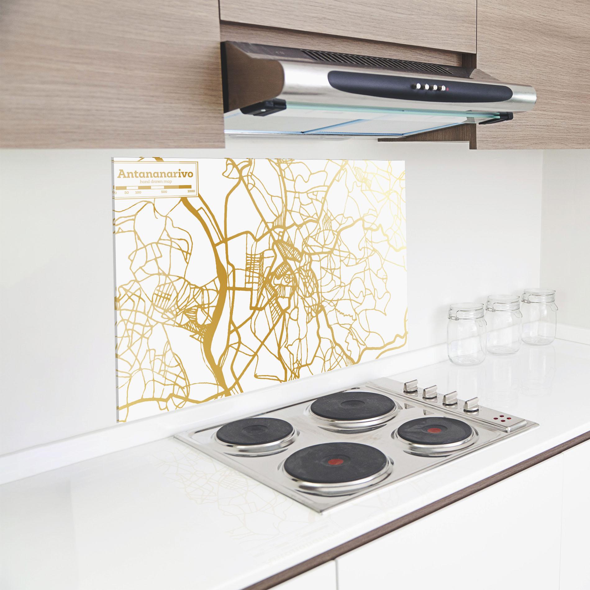 Küchenrückwand Glas Antananarivo Map mockup 8