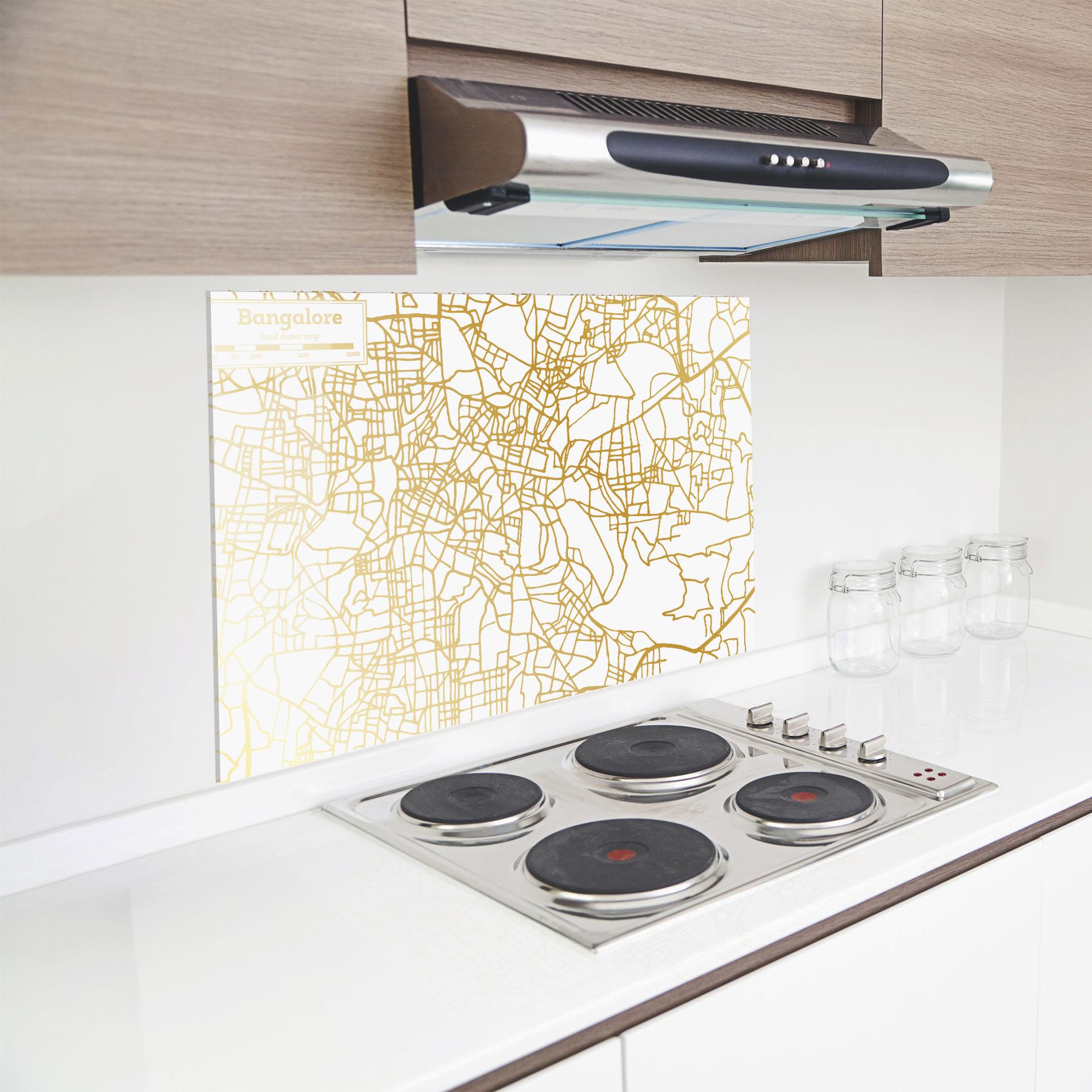 Küchenrückwand Glas Bangalore Map mockup 8
