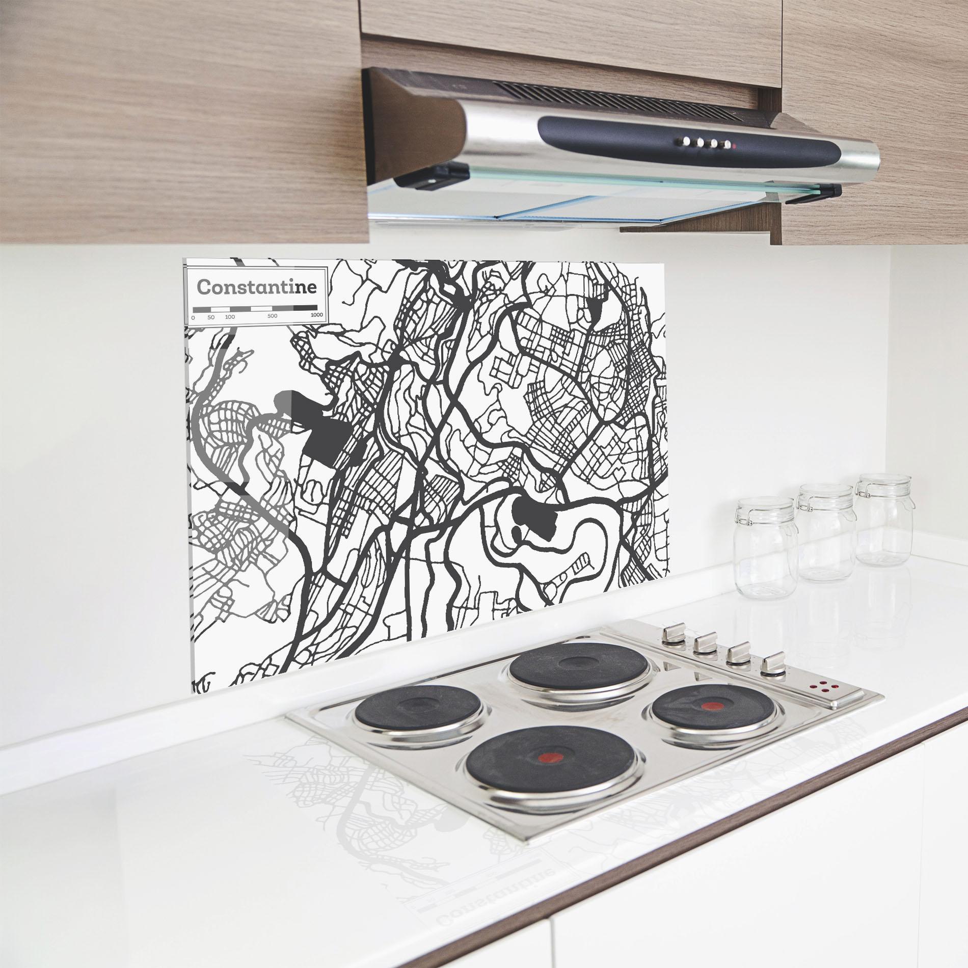 Küchenrückwand Glas Constantine Map mockup 8