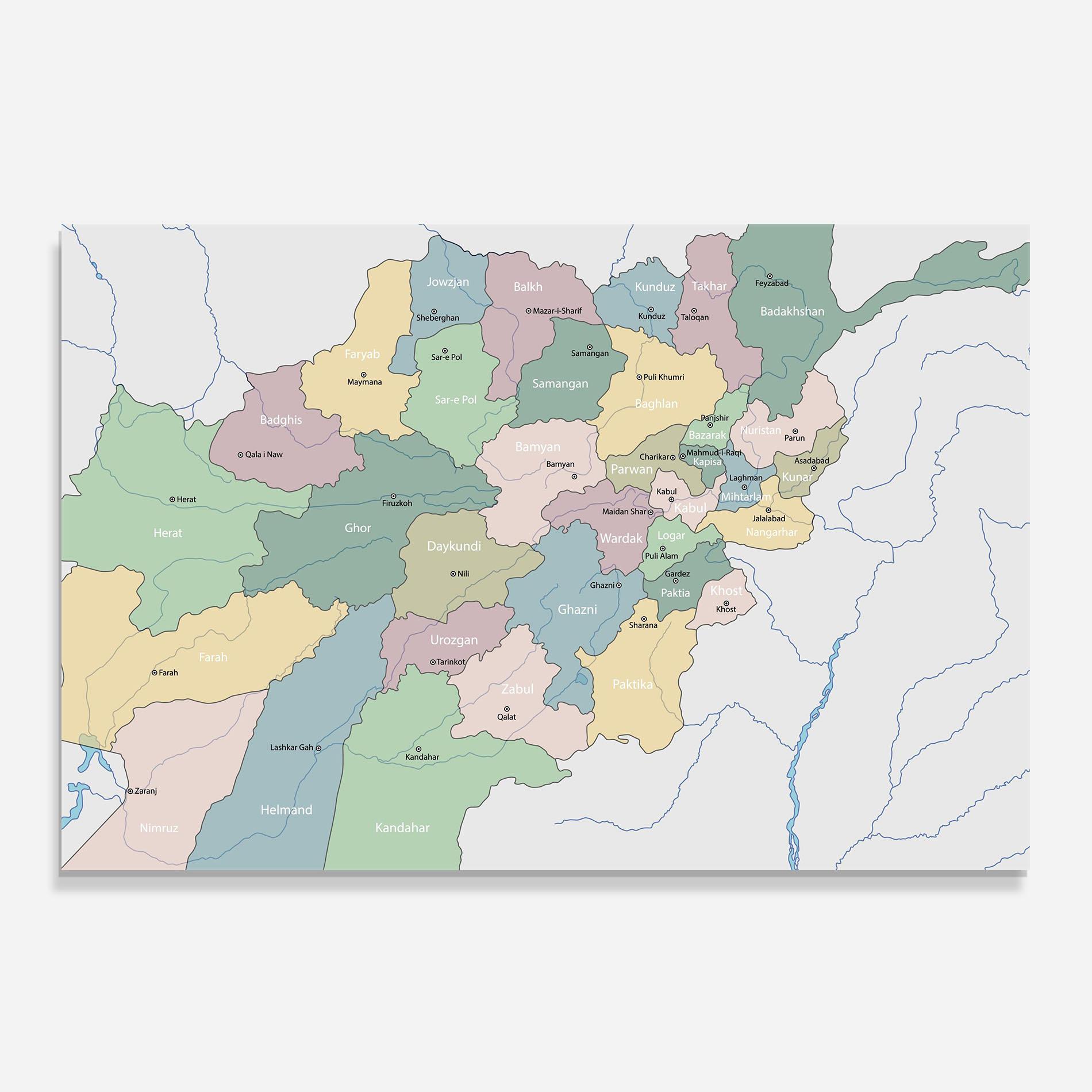 Küchenrückwand Glas Afghanistan Map mockup 0