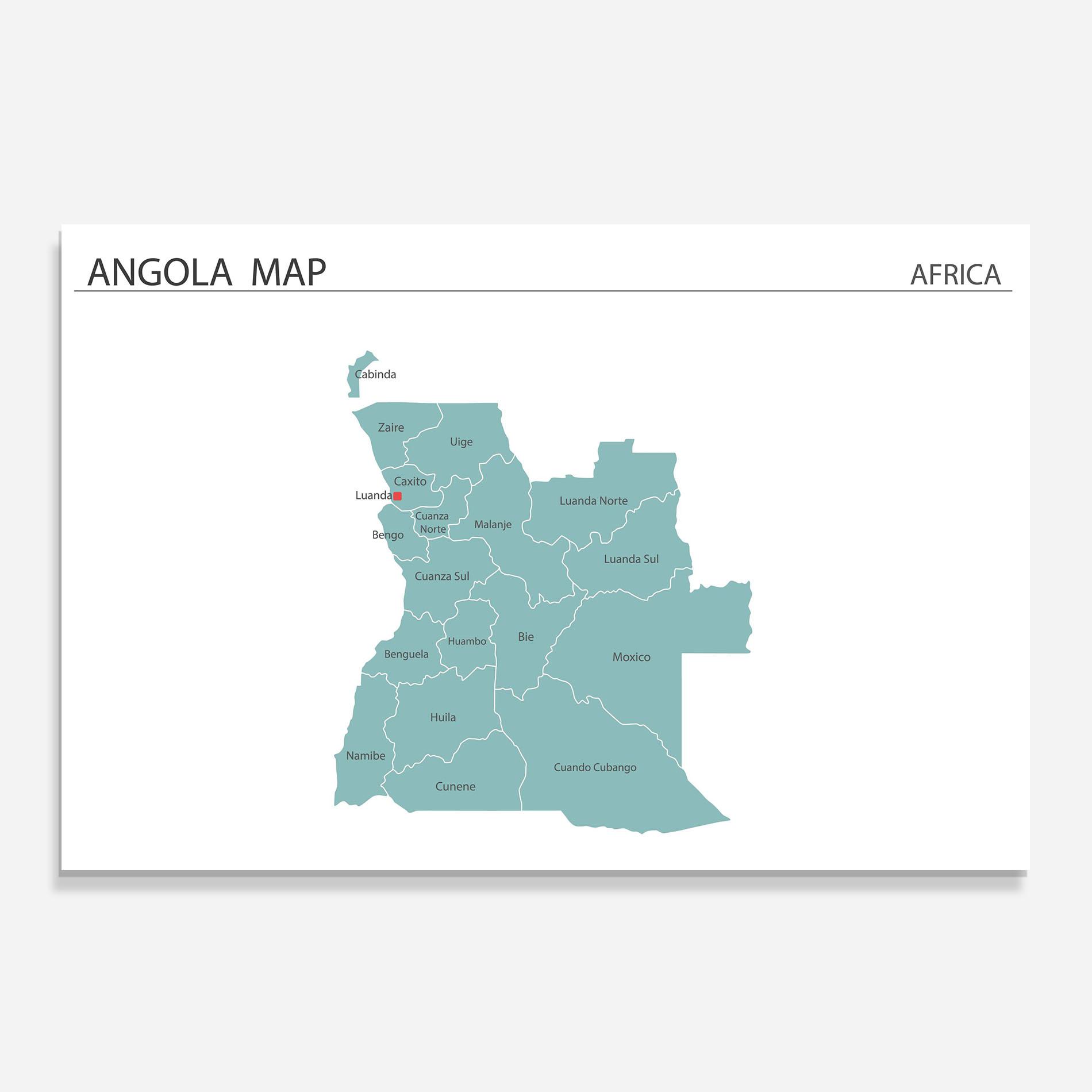 Küchenrückwand Glas Angola Map mockup 0