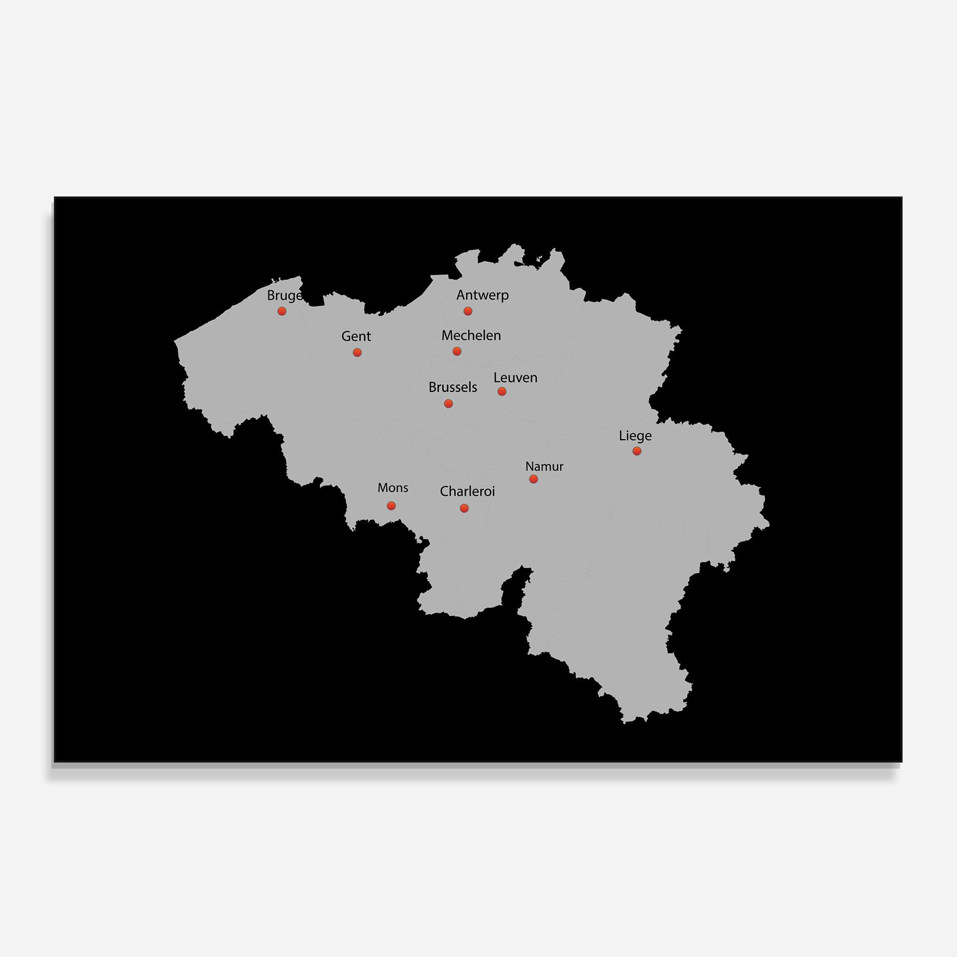 Küchenrückwand Glas Belgium Map mockup 0