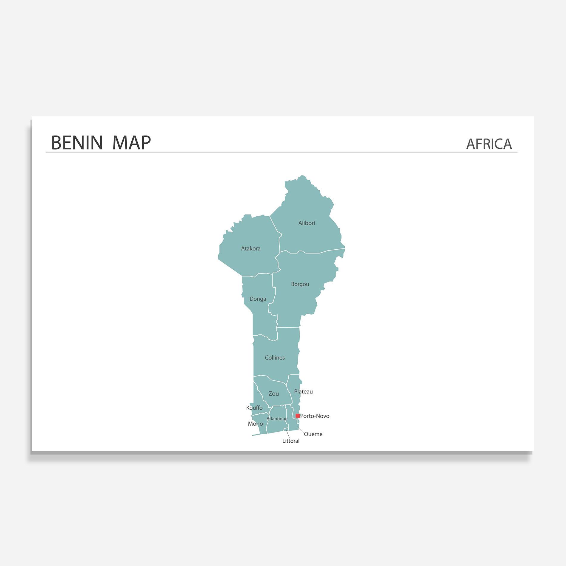 Küchenrückwand Glas Benin Map mockup 0