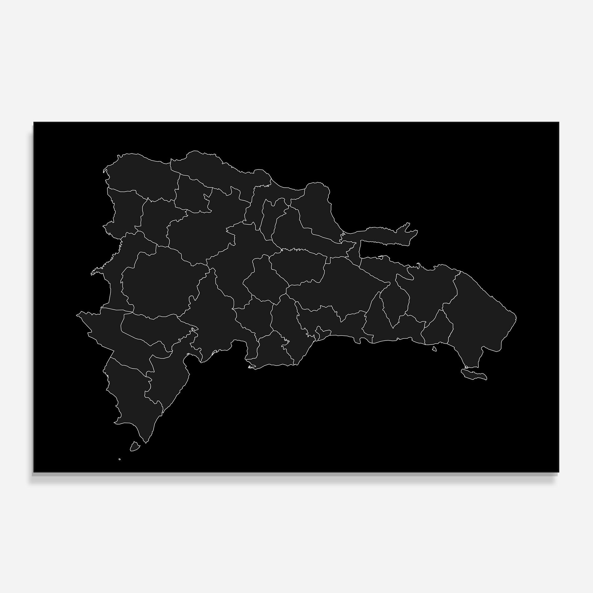 Küchenrückwand Glas Dominican Republic Grey Map mockup 0