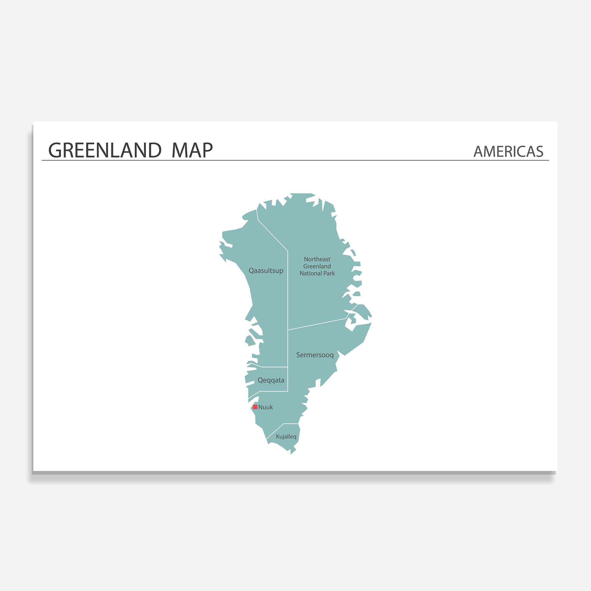 Küchenrückwand Glas Greenland Map mockup 0