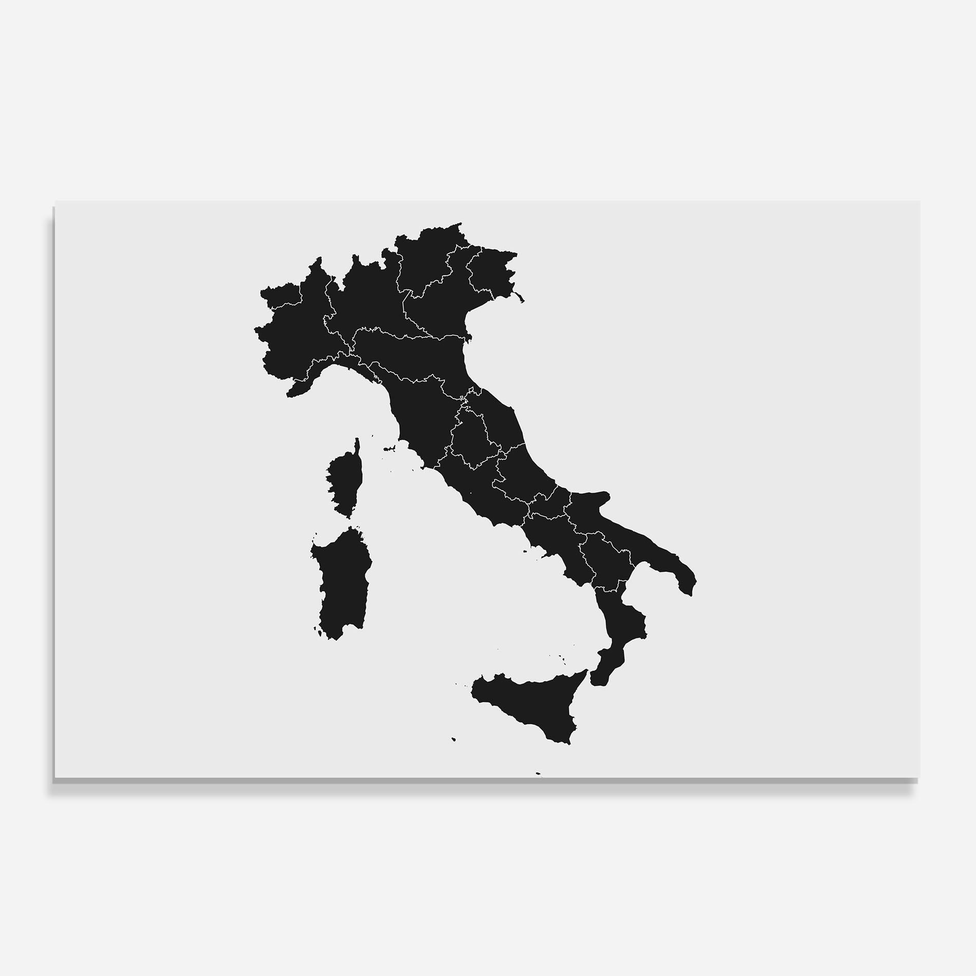 Küchenrückwand Glas Italy Grey Map mockup 0