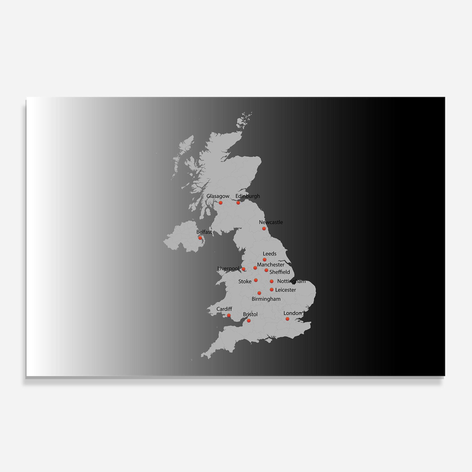 Küchenrückwand Glas Uk Map mockup 0