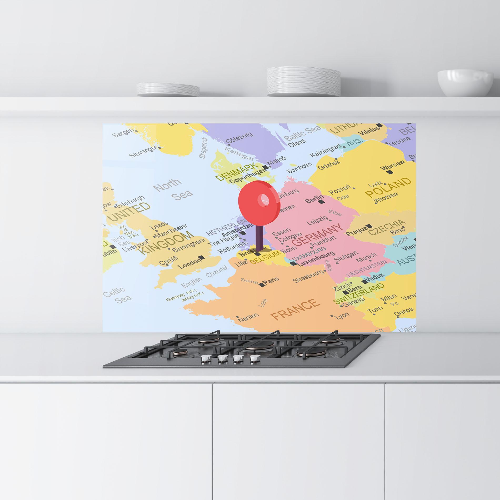 Küchenrückwand Glas Belgium Close Up mockup 9