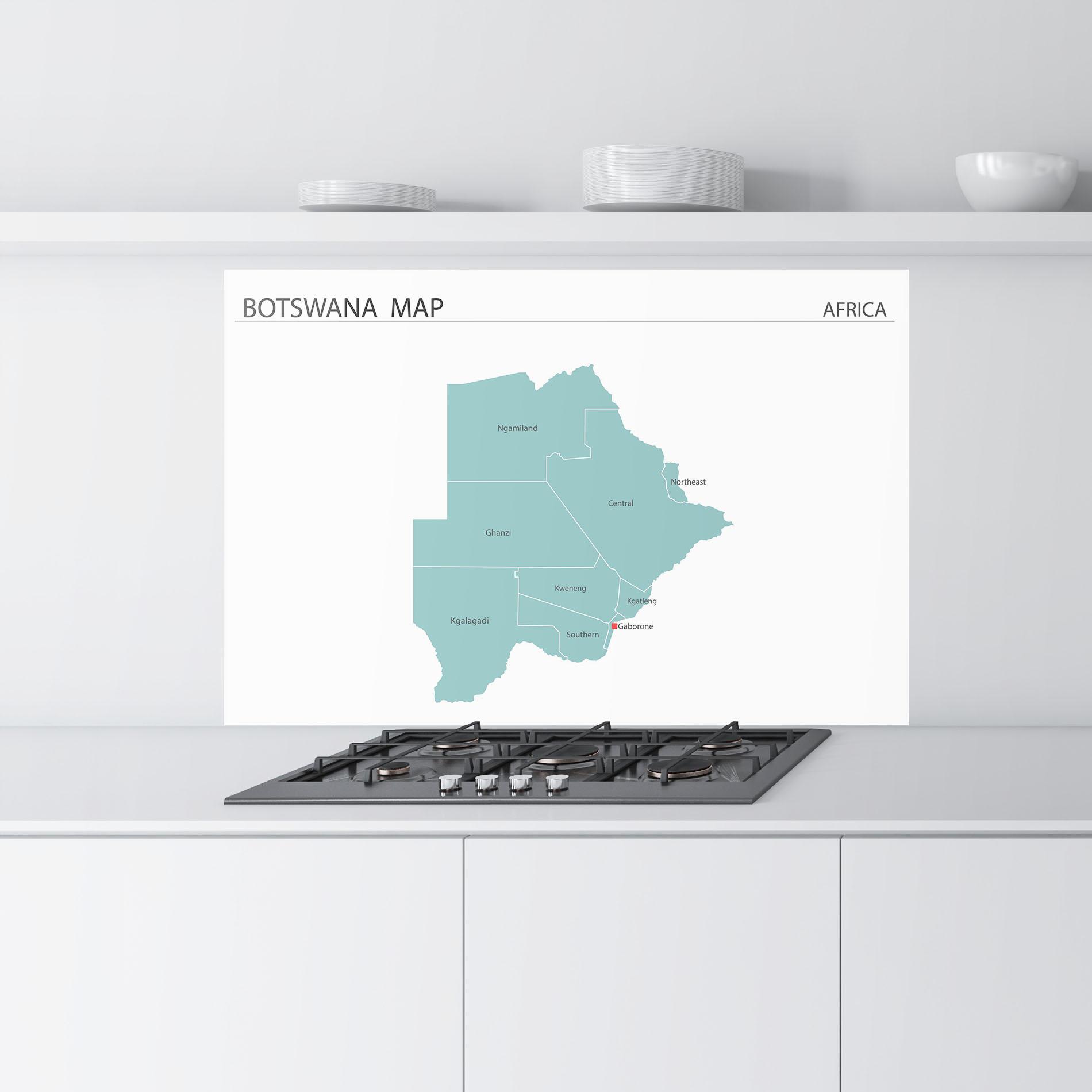 Küchenrückwand Glas Botswana Map mockup 9