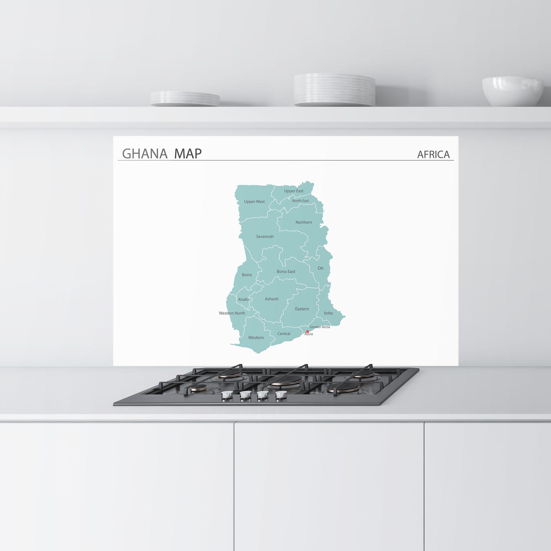 Küchenrückwand Glas Ghana Map mockup 9