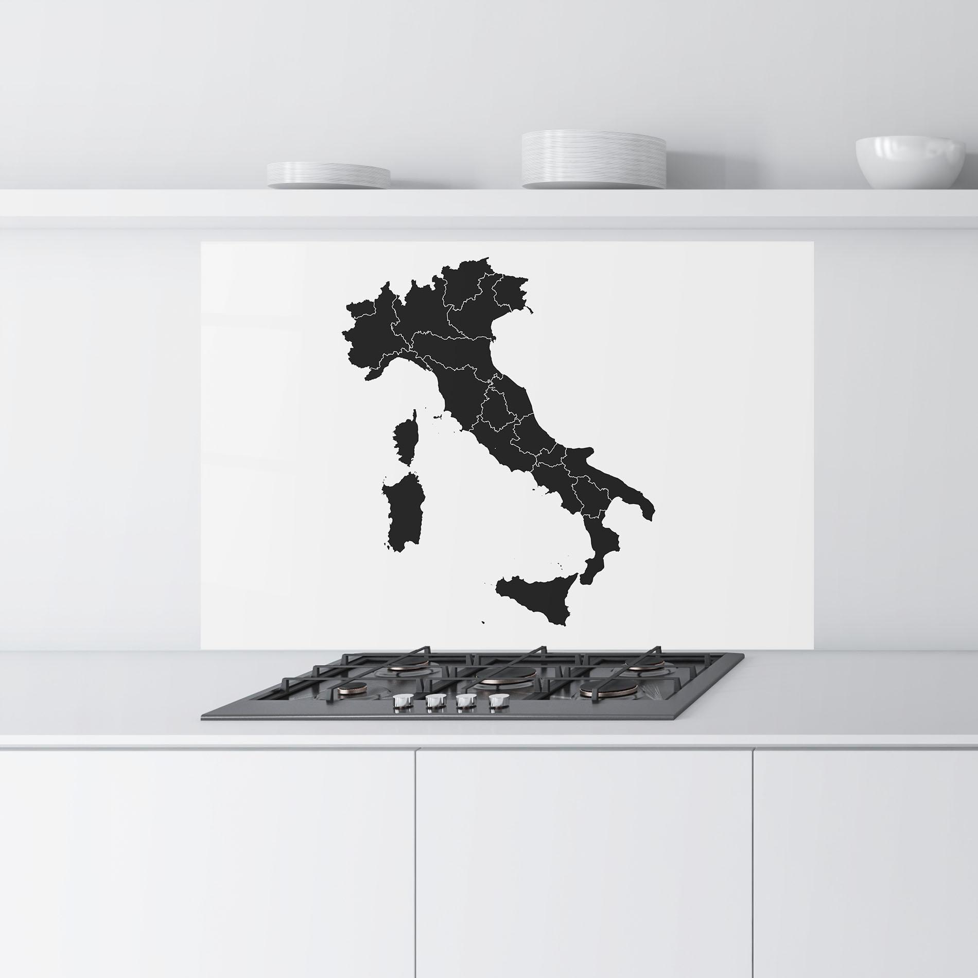 Küchenrückwand Glas Italy Grey Map mockup 9