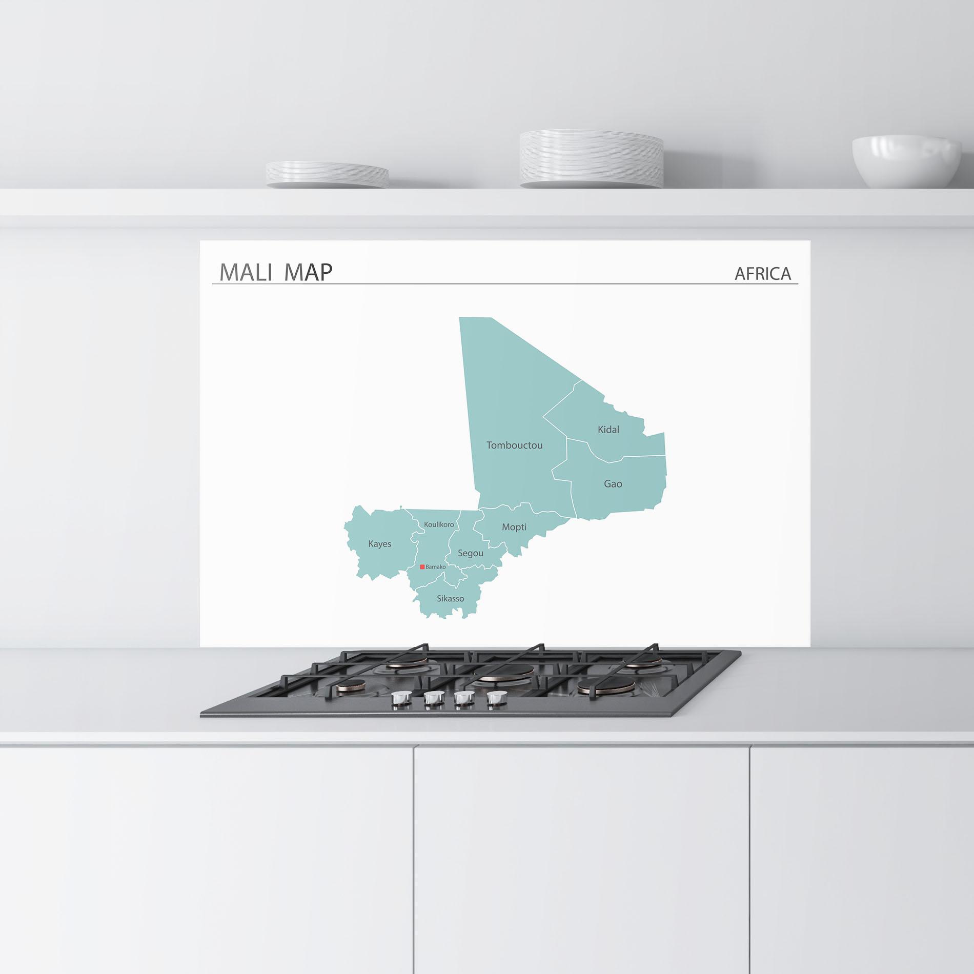 Küchenrückwand Glas Mali Map mockup 9