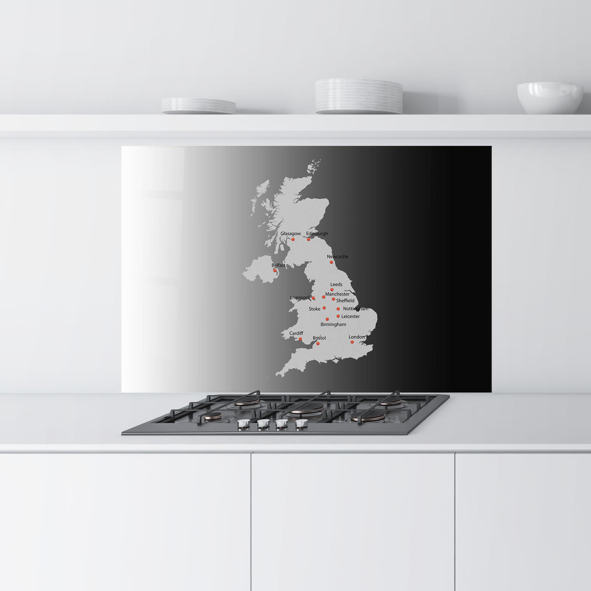 Küchenrückwand Glas Uk Map mockup 9