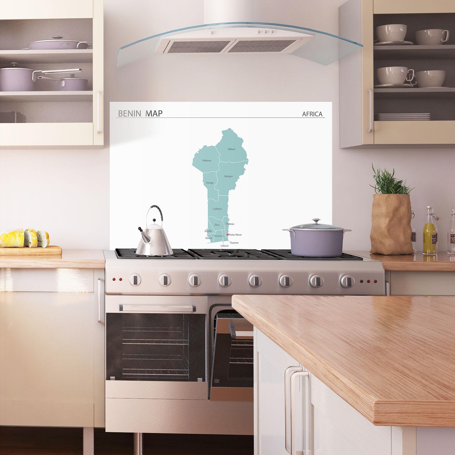 Küchenrückwand Glas Benin Map mockup 1