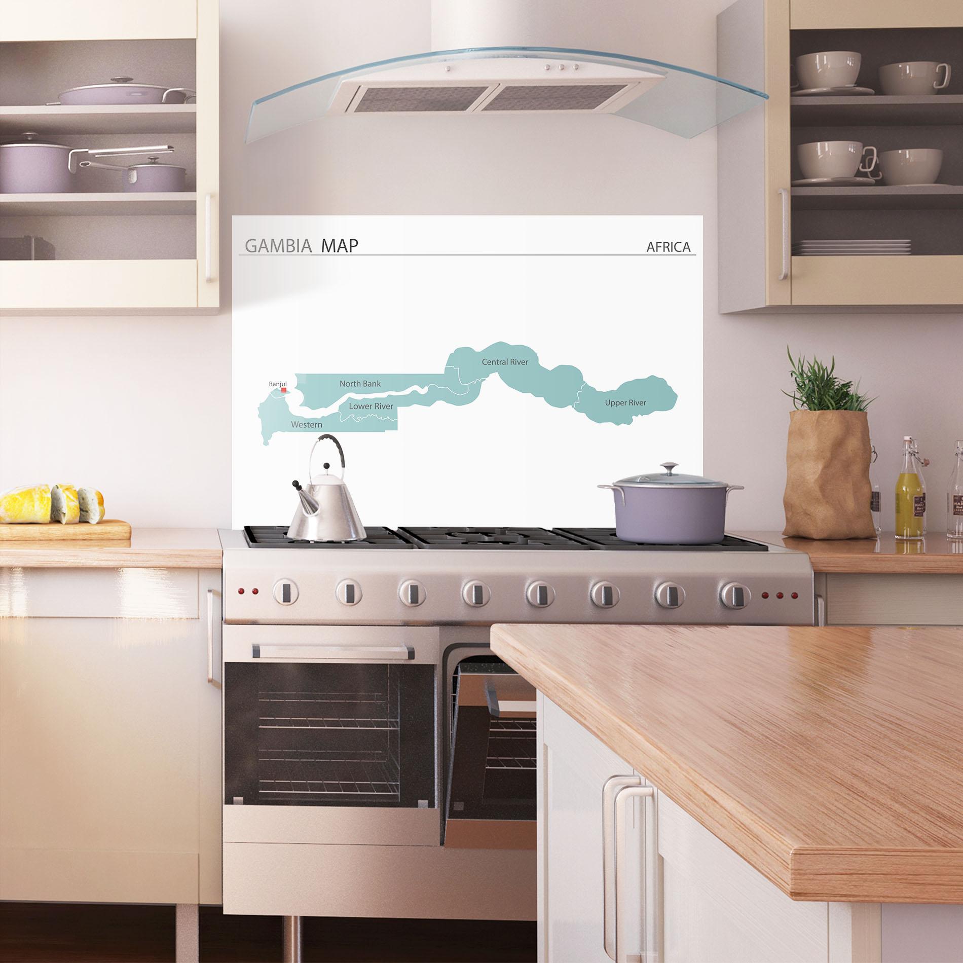 Küchenrückwand Glas Gambia Map mockup 1