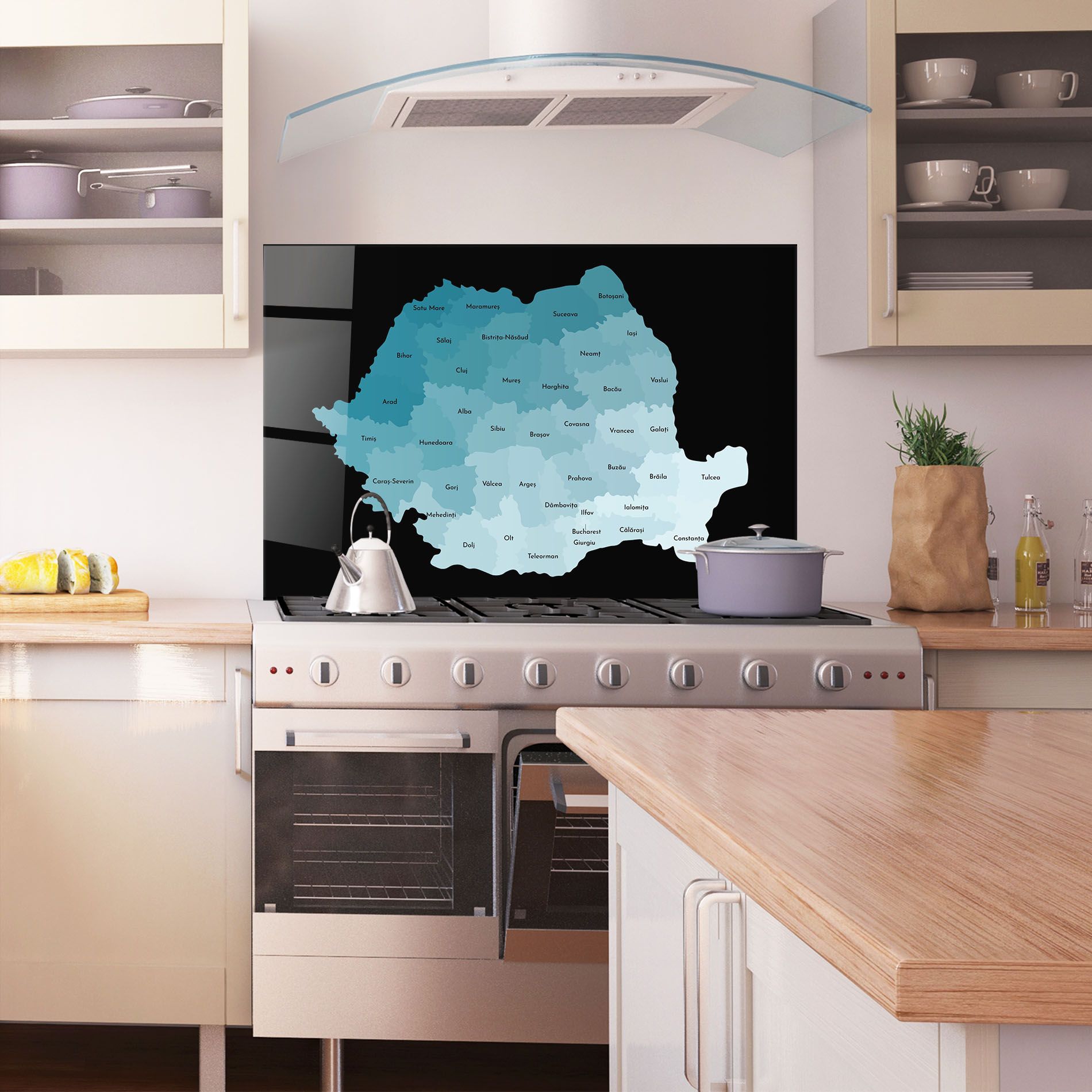 Romania Blue Map mockup 1