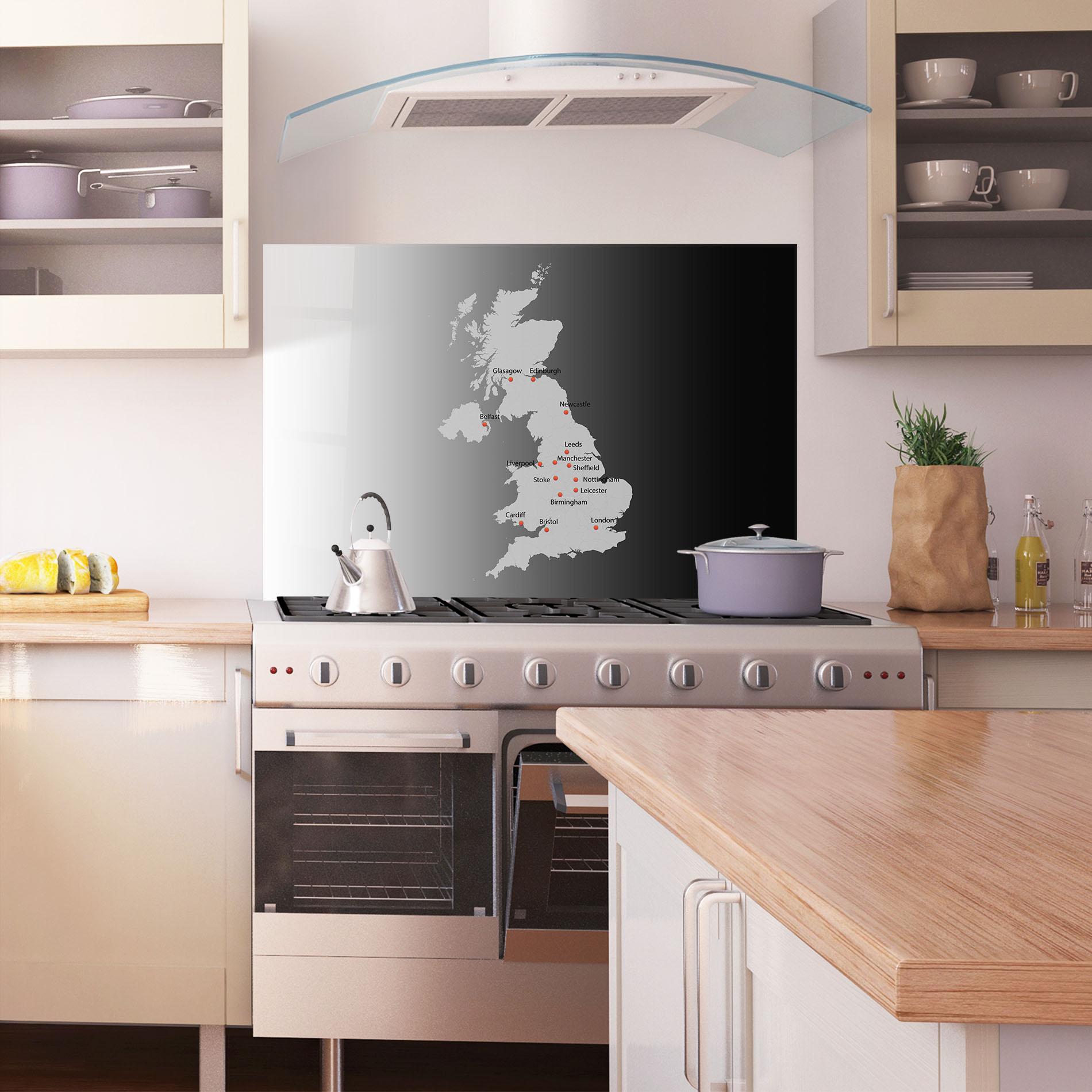 Küchenrückwand Glas Uk Map mockup 1