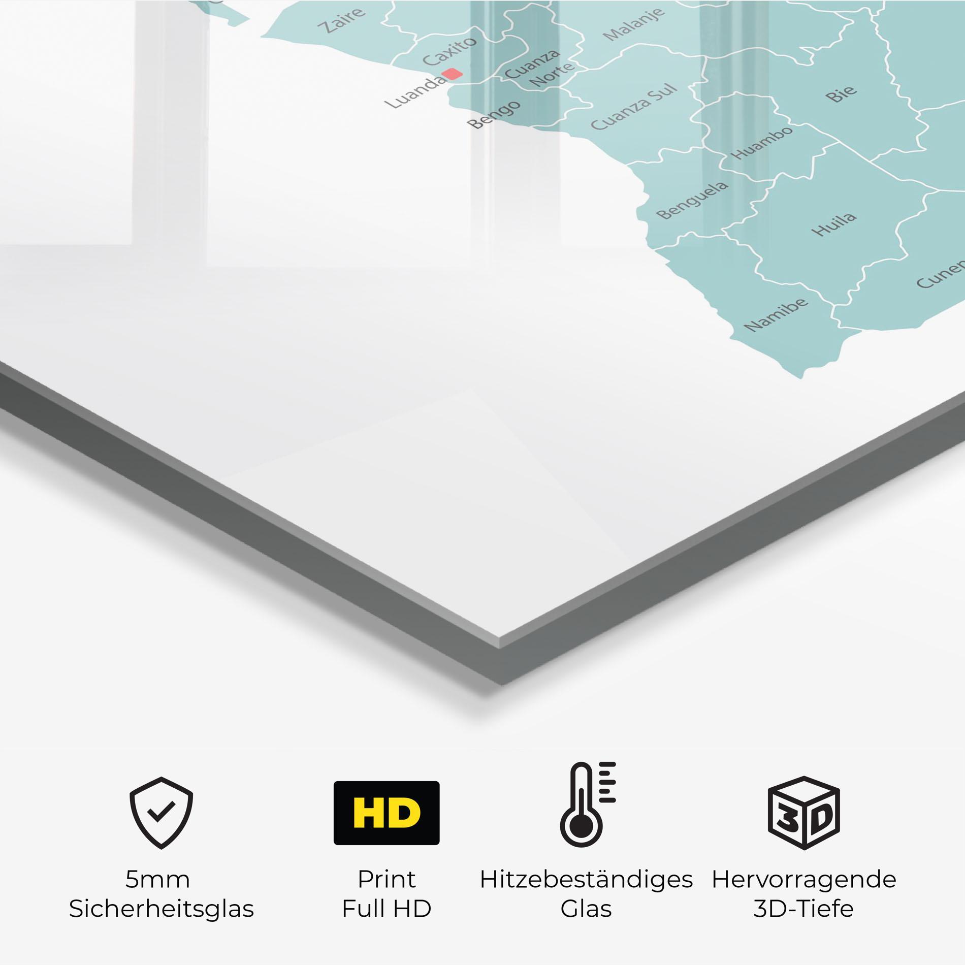 Küchenrückwand Glas Angola Map mockup 2