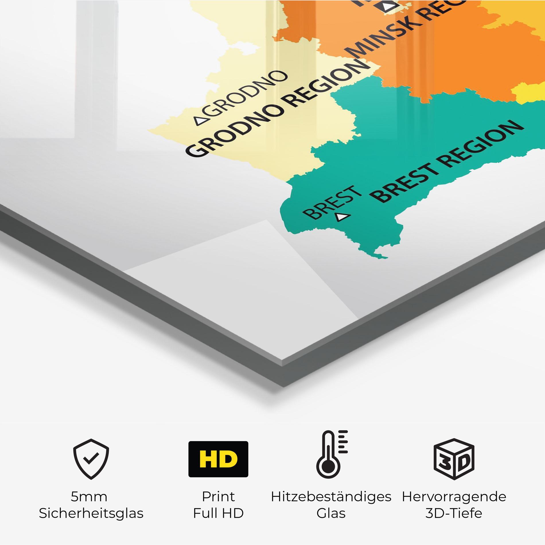 Küchenrückwand Glas Belarus Color Map mockup 2