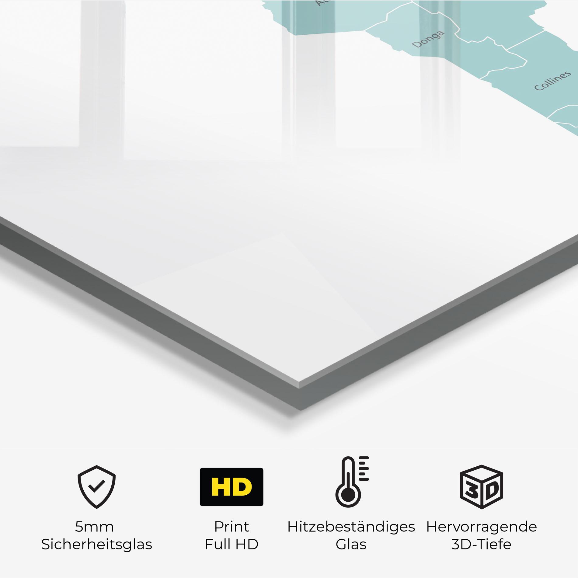 Küchenrückwand Glas Benin Map mockup 2