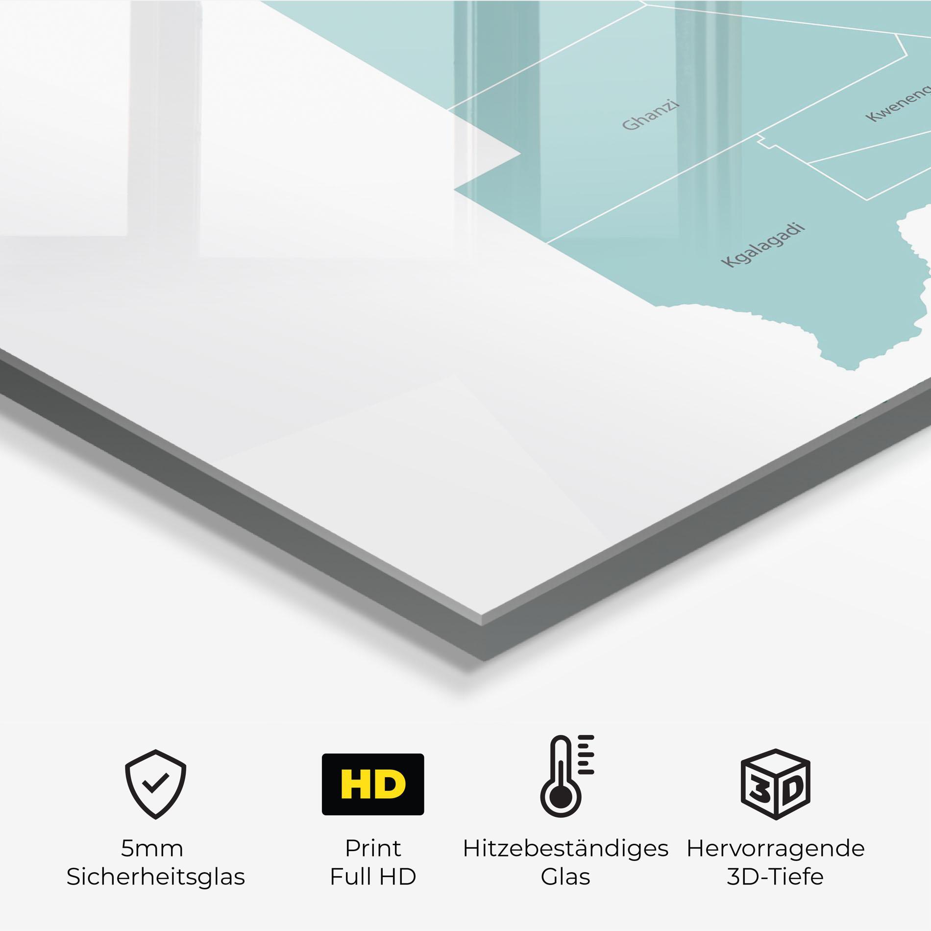 Küchenrückwand Glas Botswana Map mockup 2