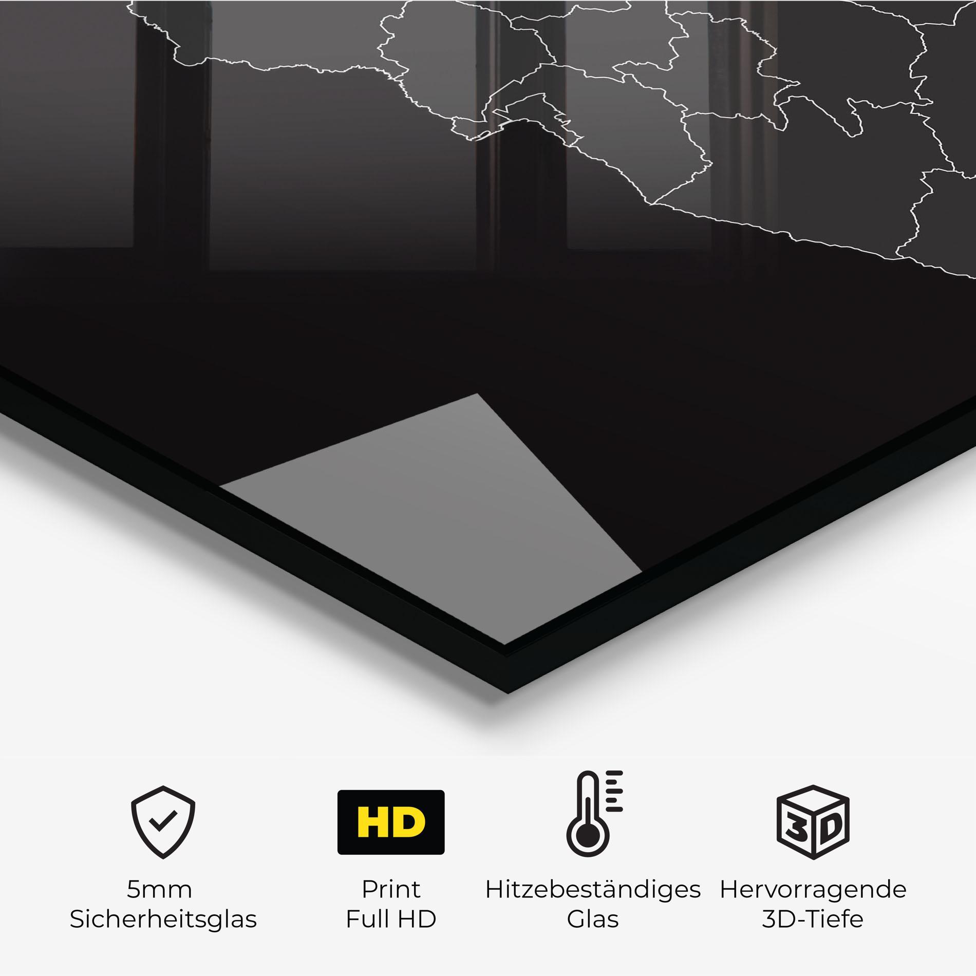 Küchenrückwand Glas Burundi Grey Map mockup 2