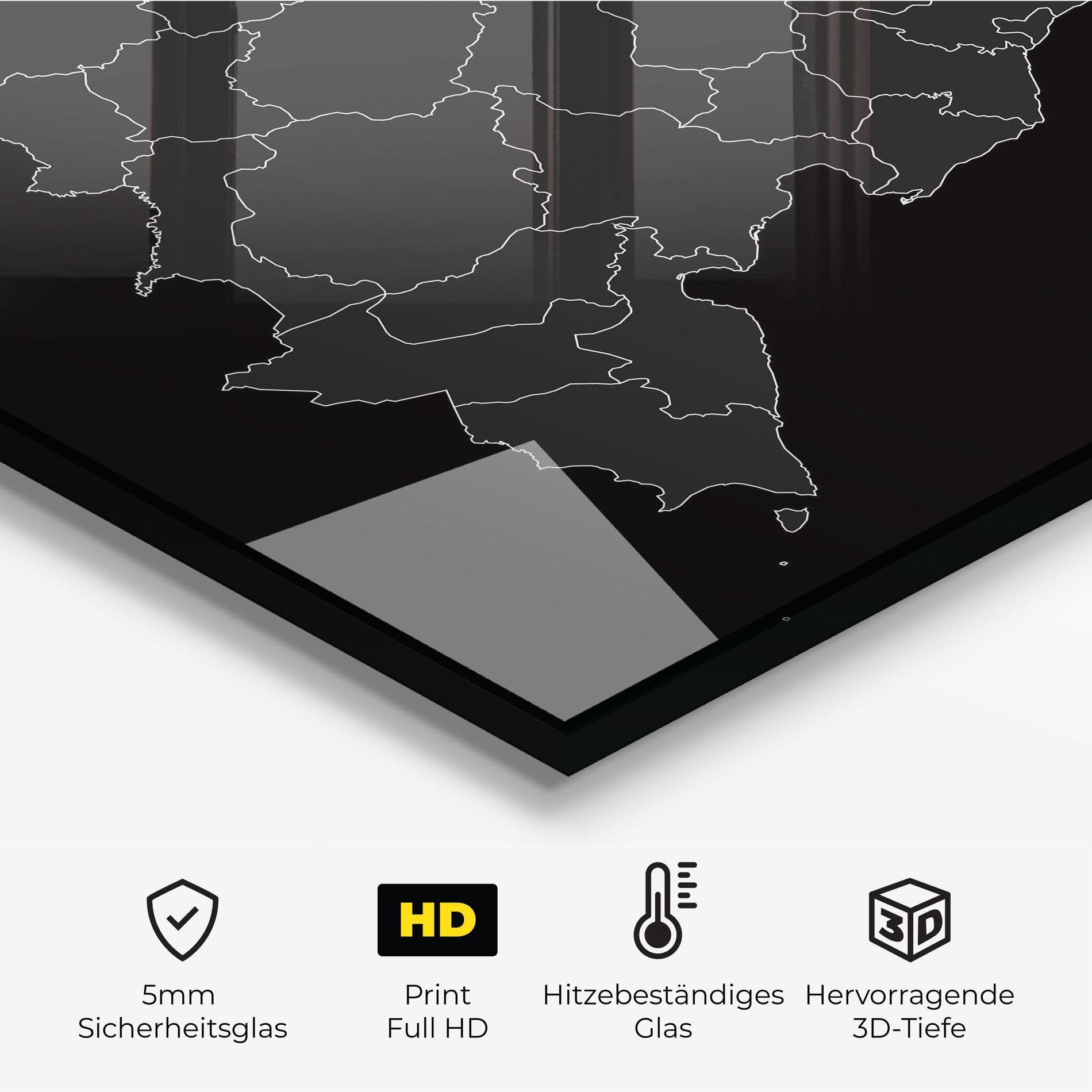 Küchenrückwand Glas Dominican Republic Grey Map mockup 2
