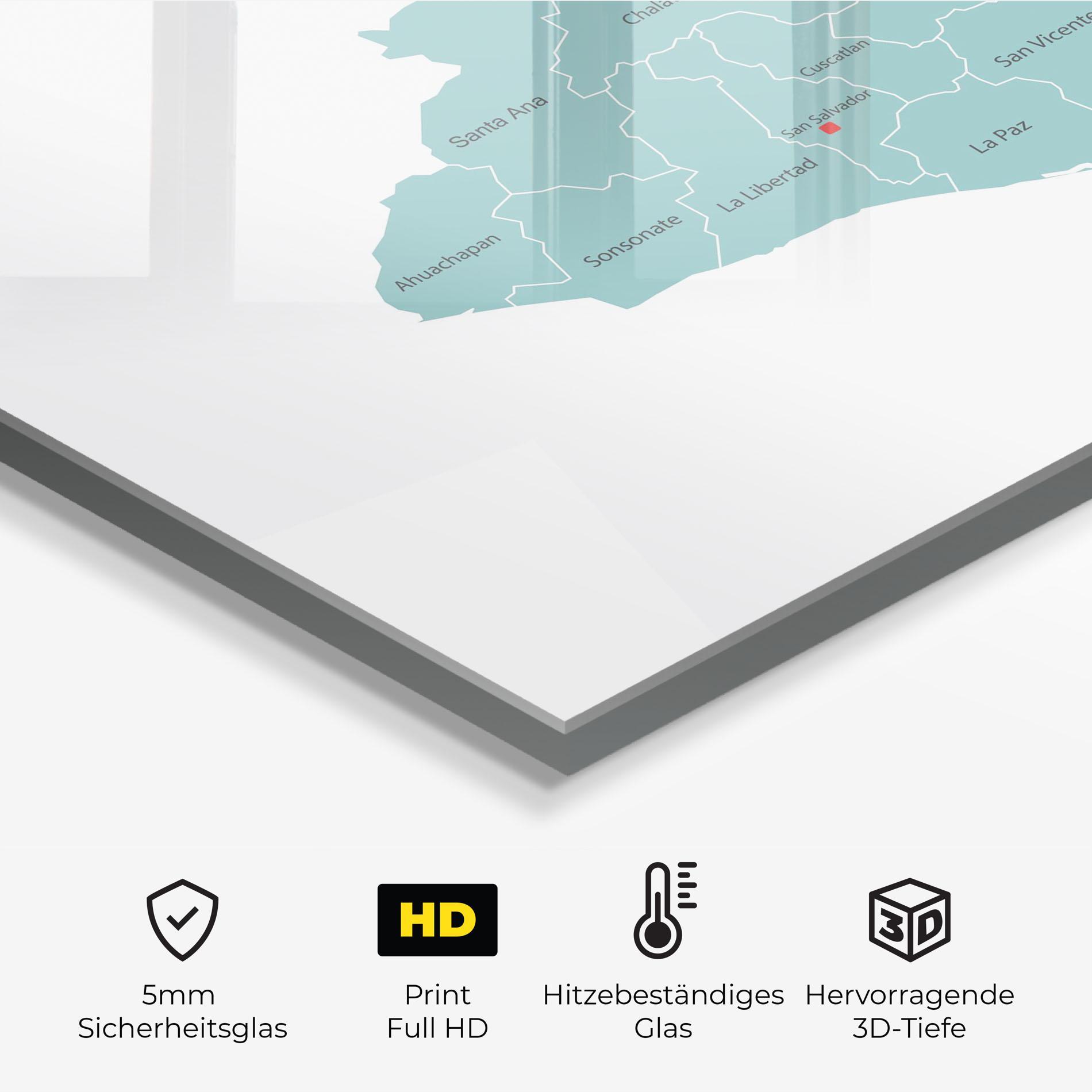Küchenrückwand Glas El Salvador Map mockup 2
