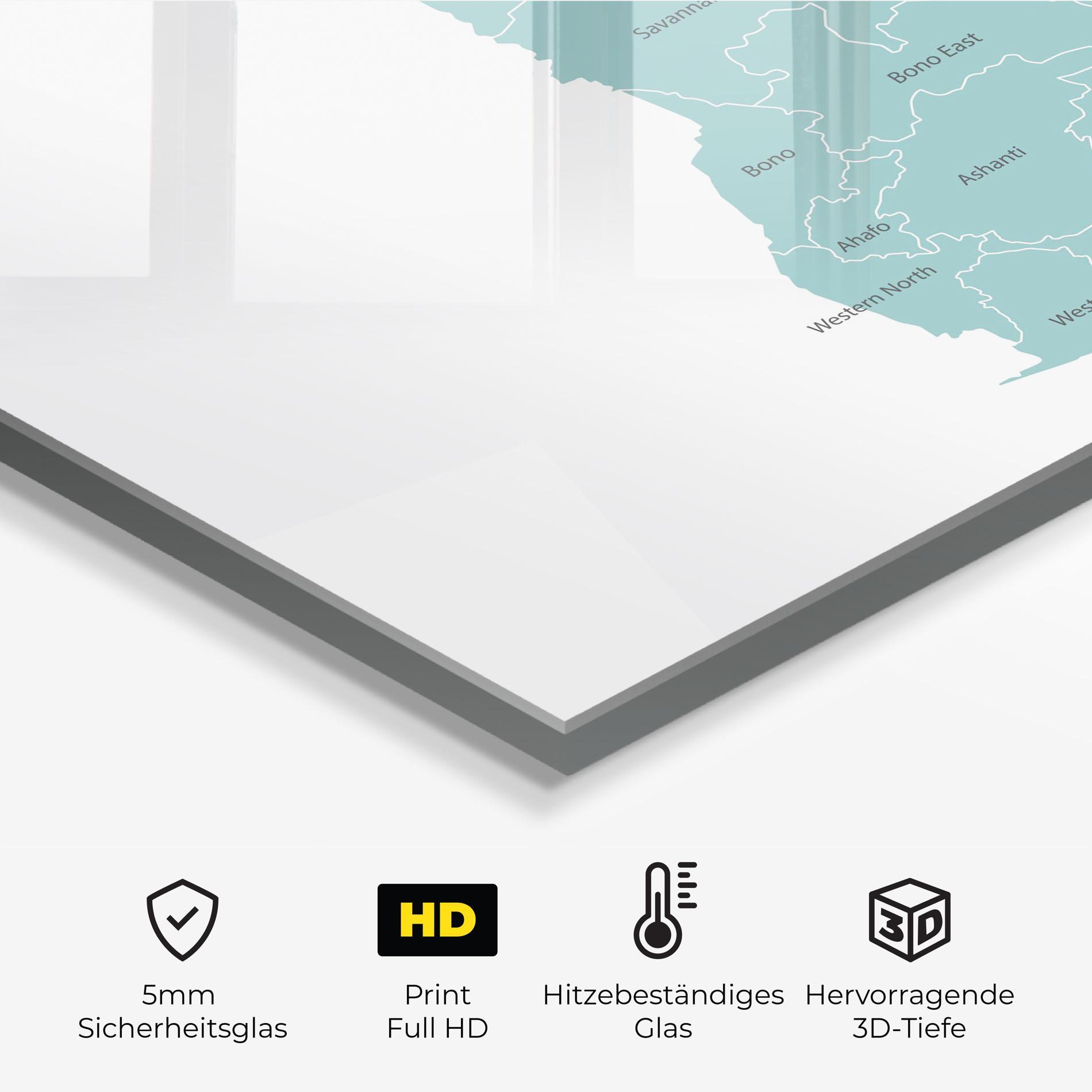 Küchenrückwand Glas Ghana Map mockup 2